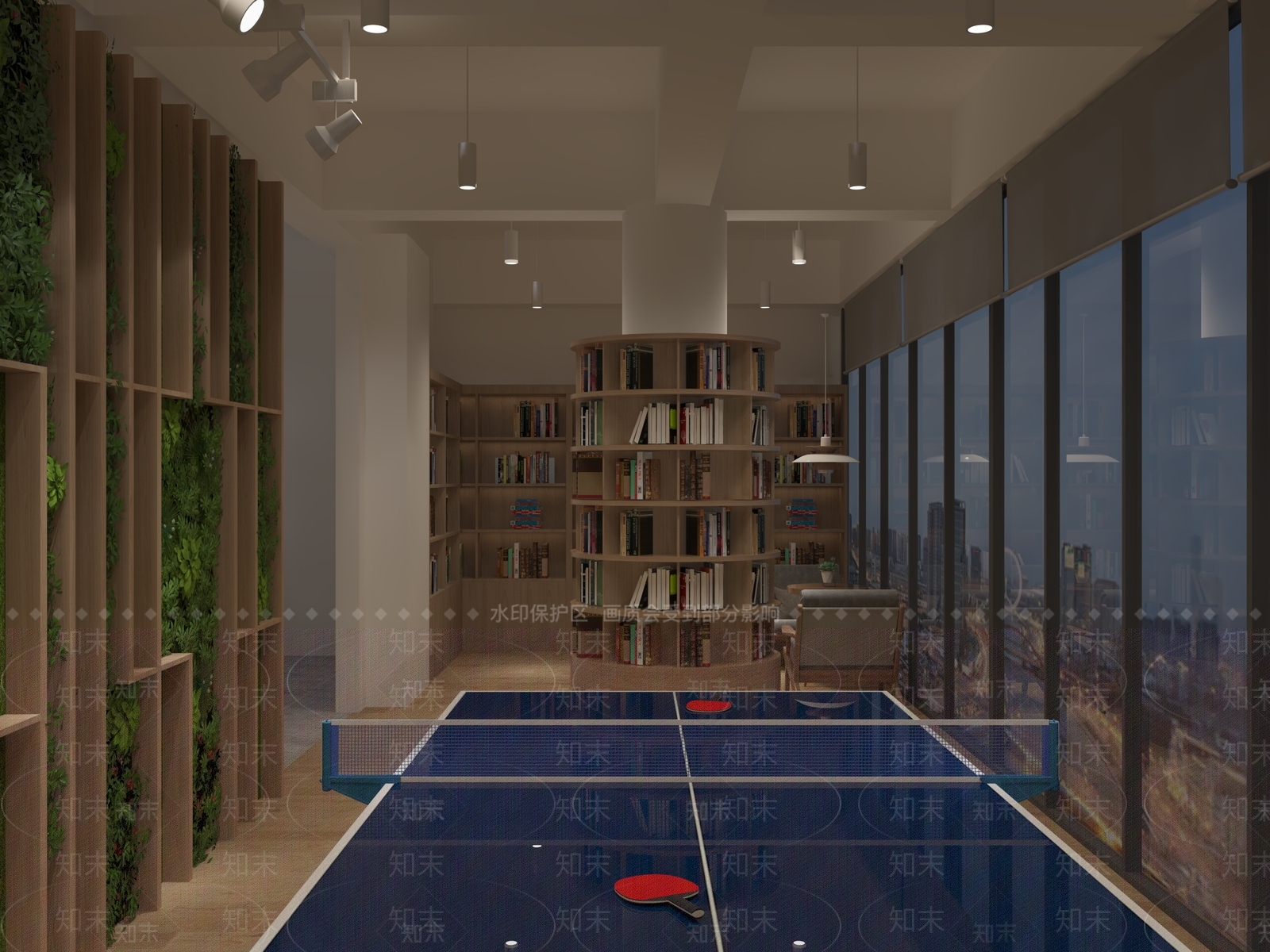 现代员工休息区3D模型下载【ID:1106376640】