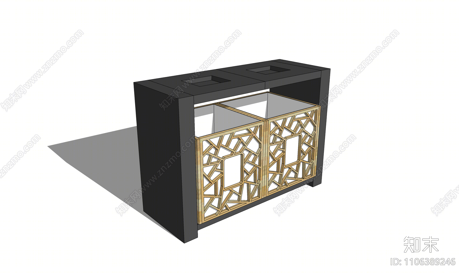 现代垃圾桶SU模型下载【ID:1106389246】