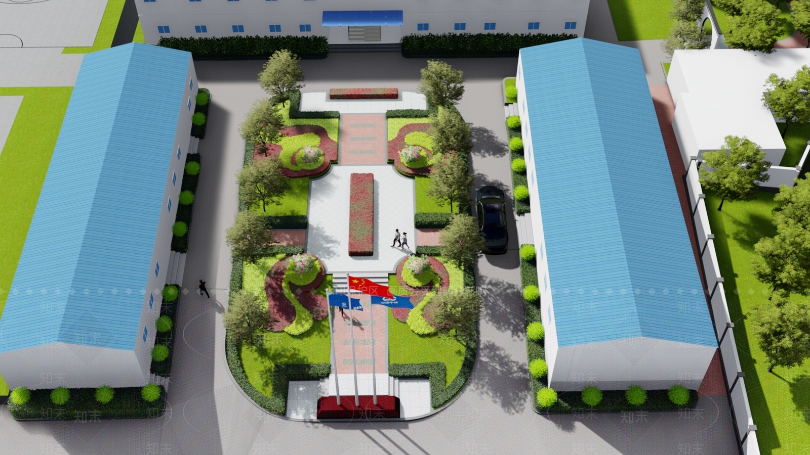 现代办公景观SU模型下载【ID:1106472289】