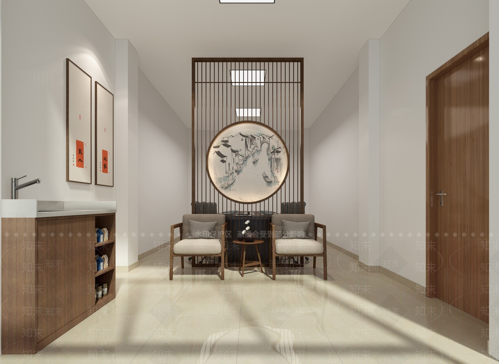 新中式休息区3D模型下载【ID:1106400698】