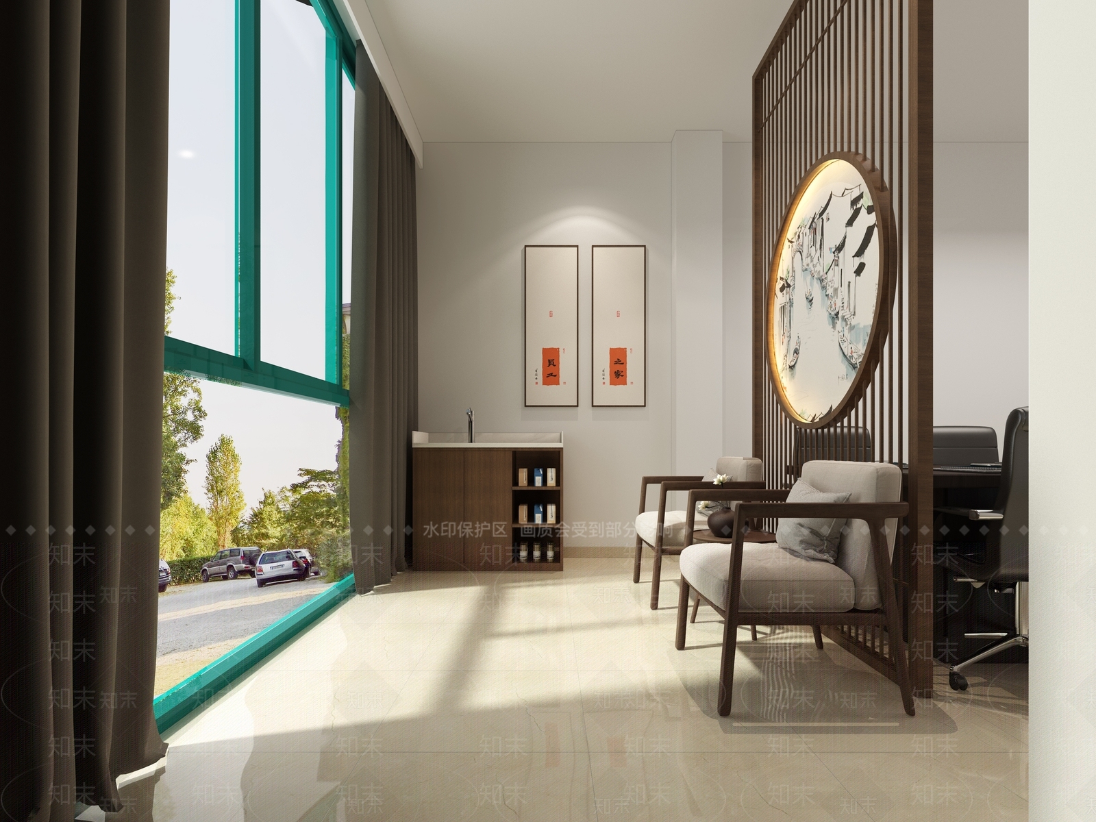 新中式休息区3D模型下载【ID:1106400698】