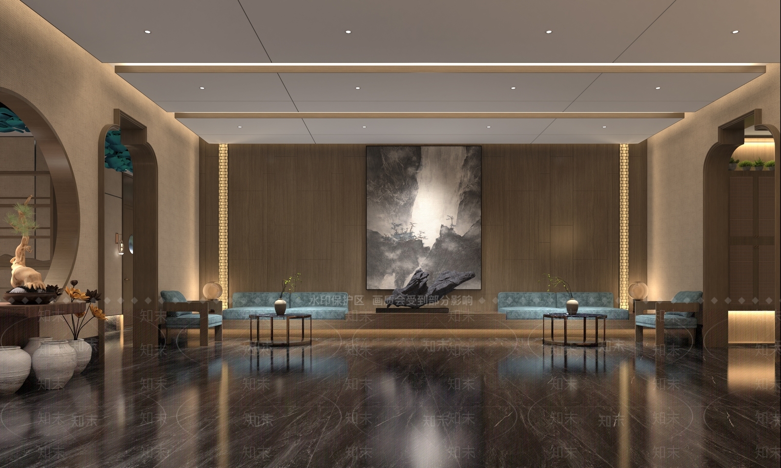 新中式洗浴中心3D模型下载【ID:1106406862】