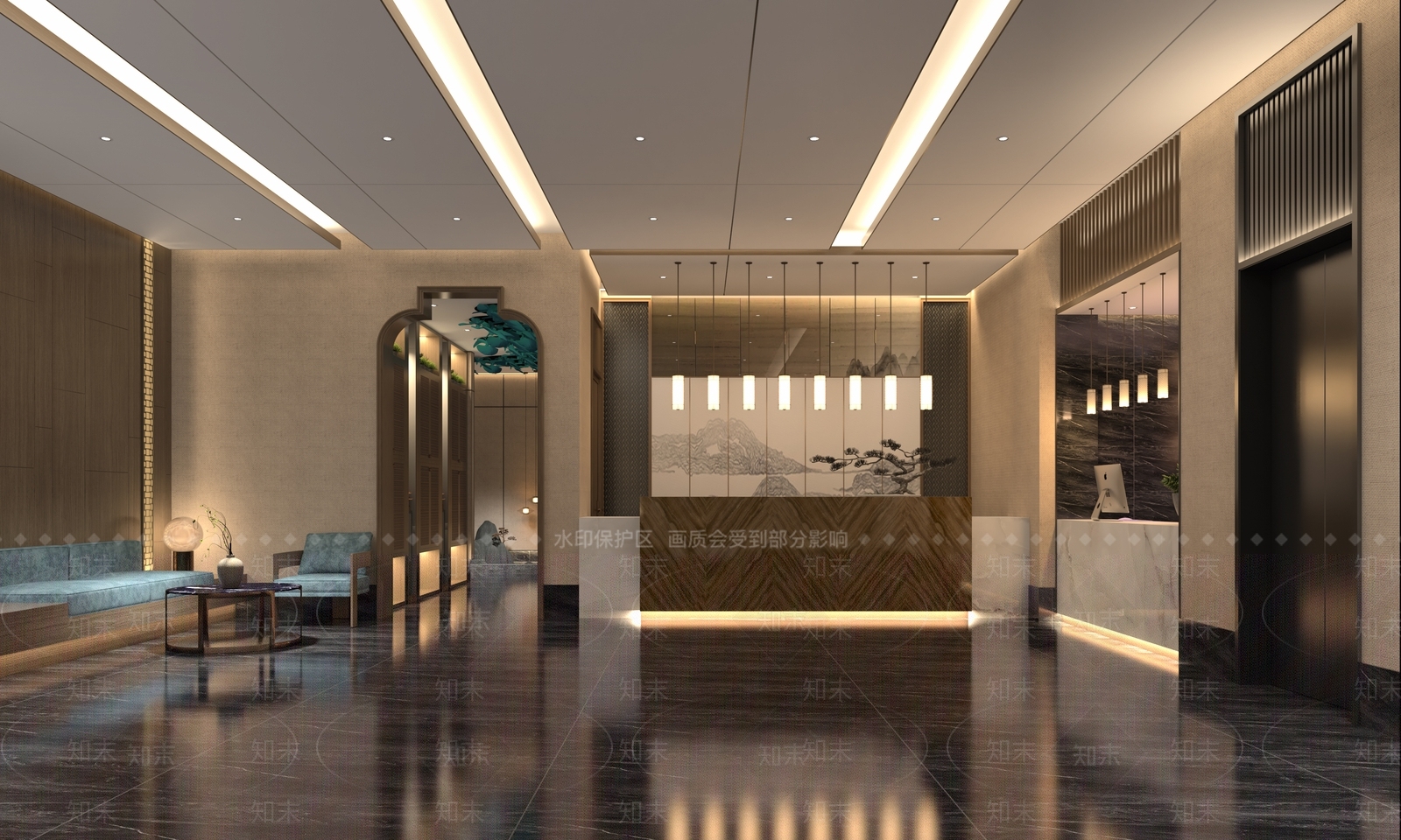 新中式洗浴中心3D模型下载【ID:1106406862】