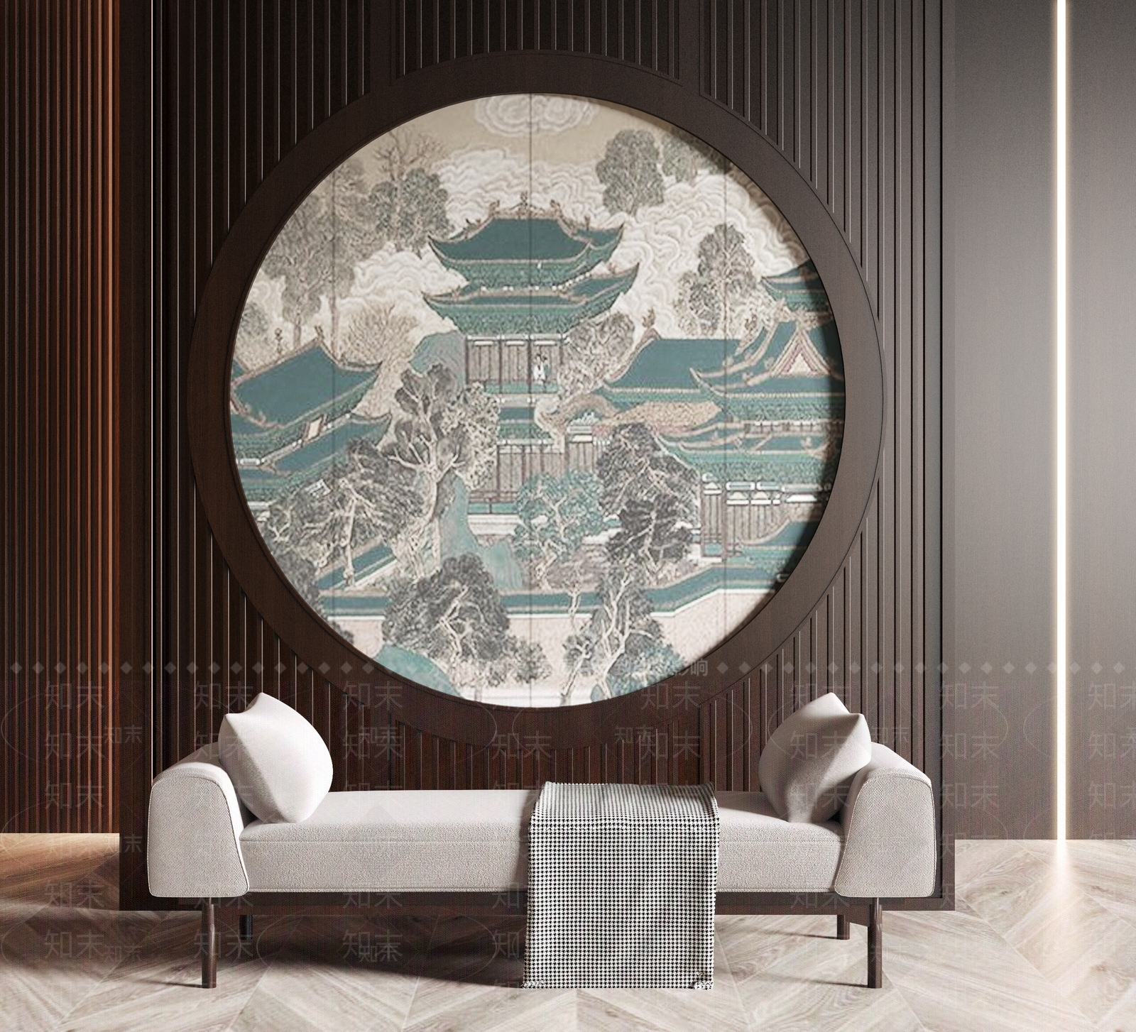 新中式床尾凳3D模型下载【ID:1106410421】