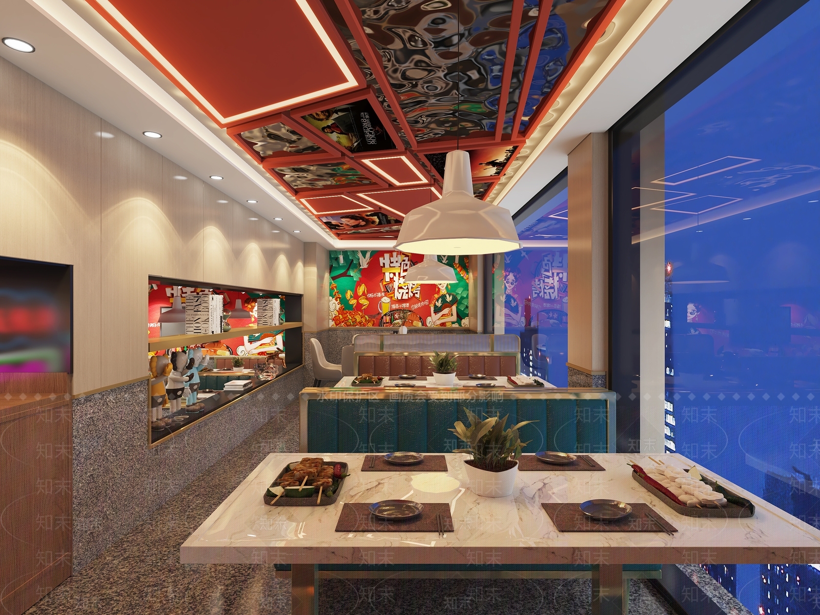 现代火锅店3D模型下载【ID:1106412587】