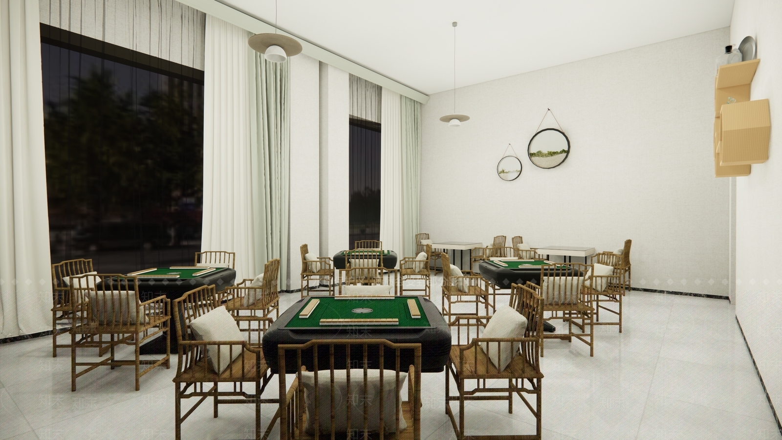 现代棋牌室SU模型下载【ID:1106412711】