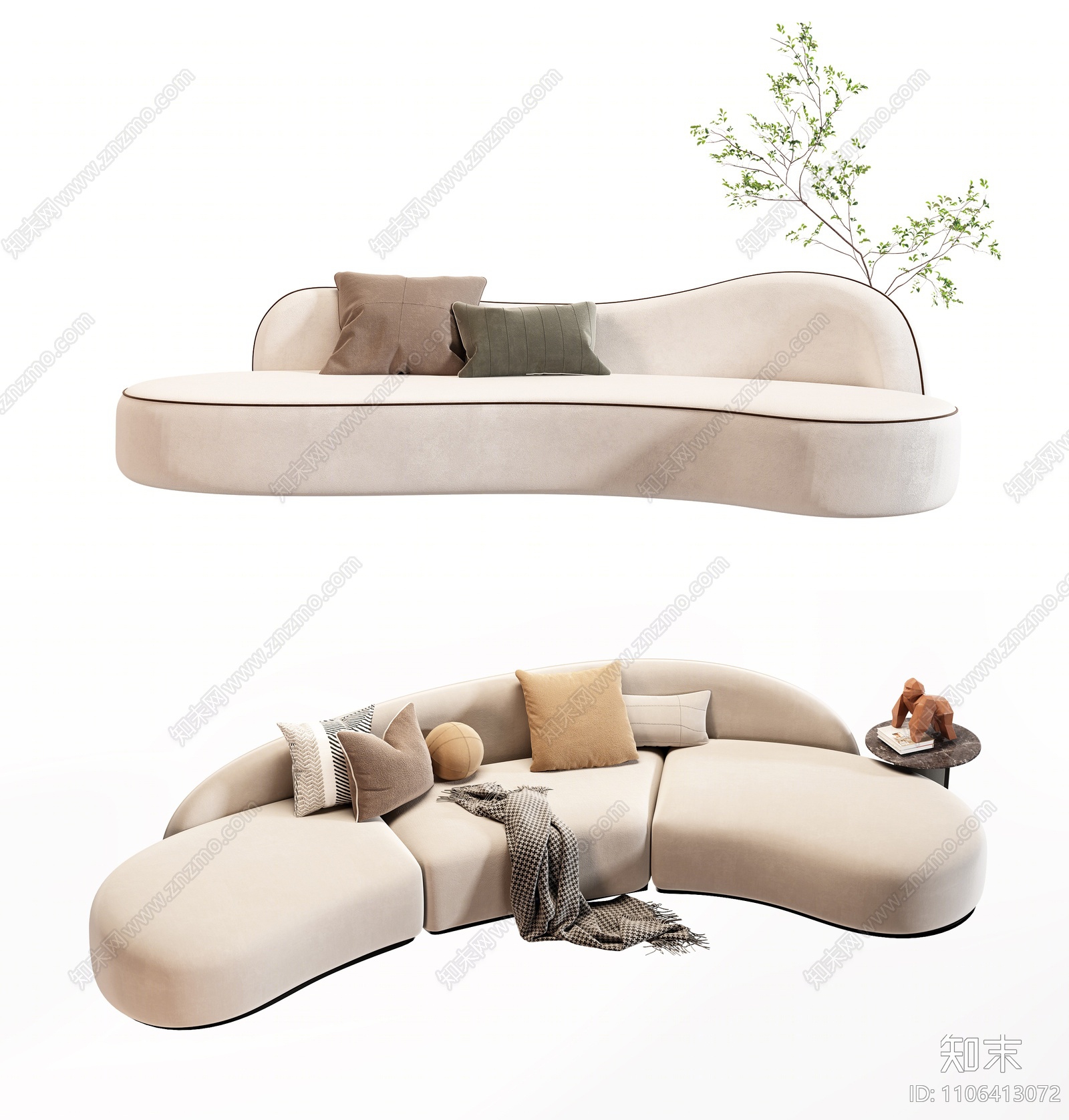现代异形沙发3d模型下载