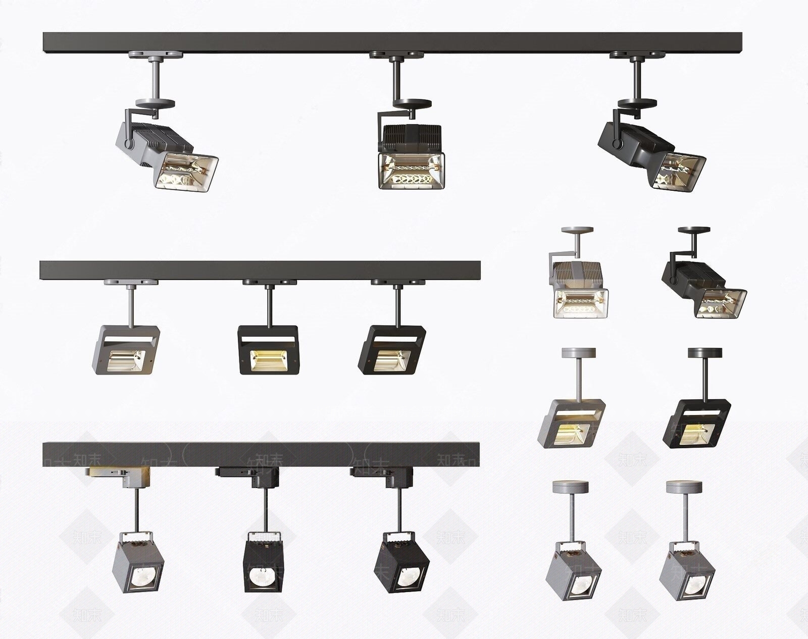 现代筒灯射灯SU模型下载【ID:1106418839】