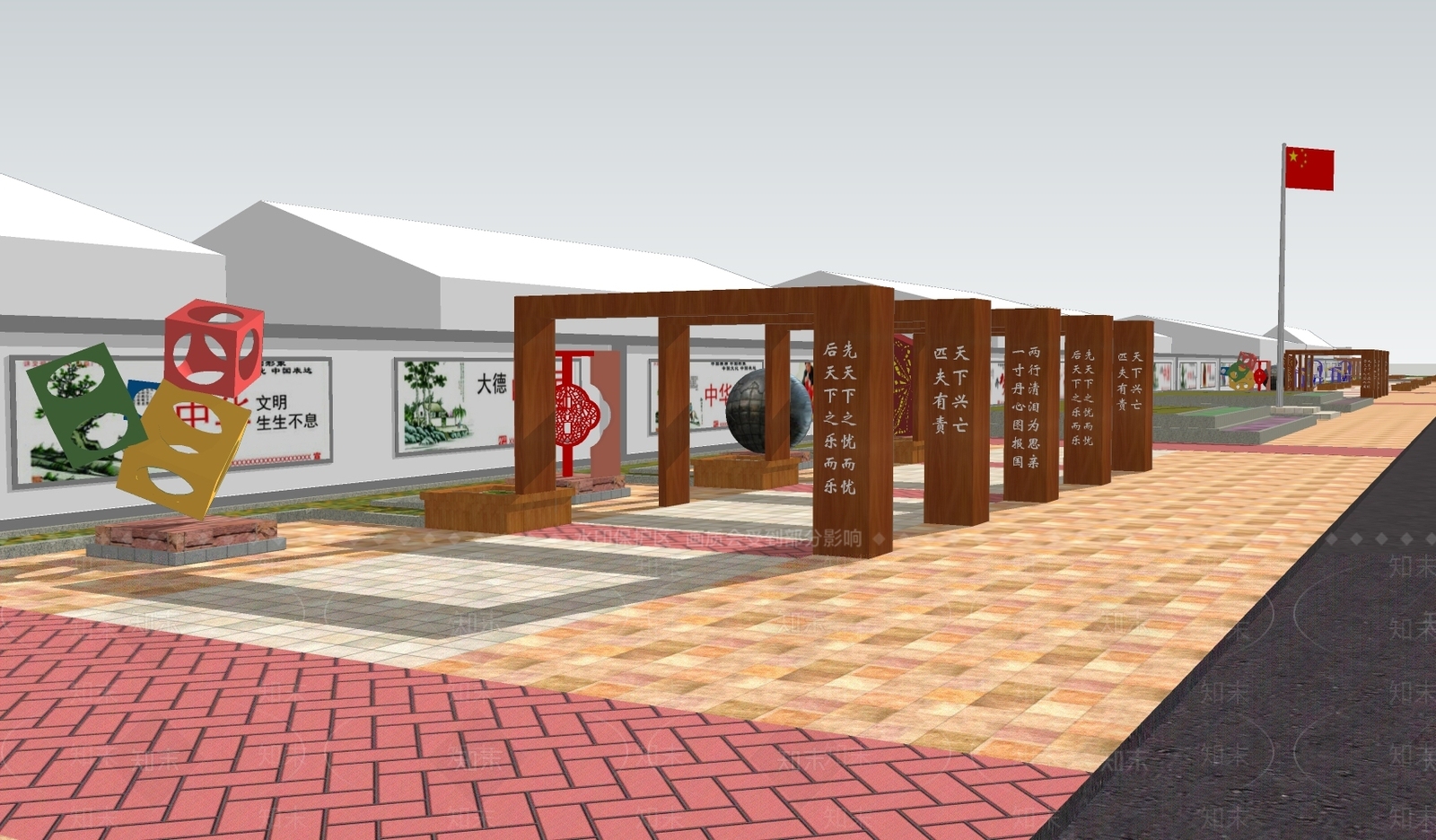 现代乡村广场设计SU模型下载【ID:1106469545】