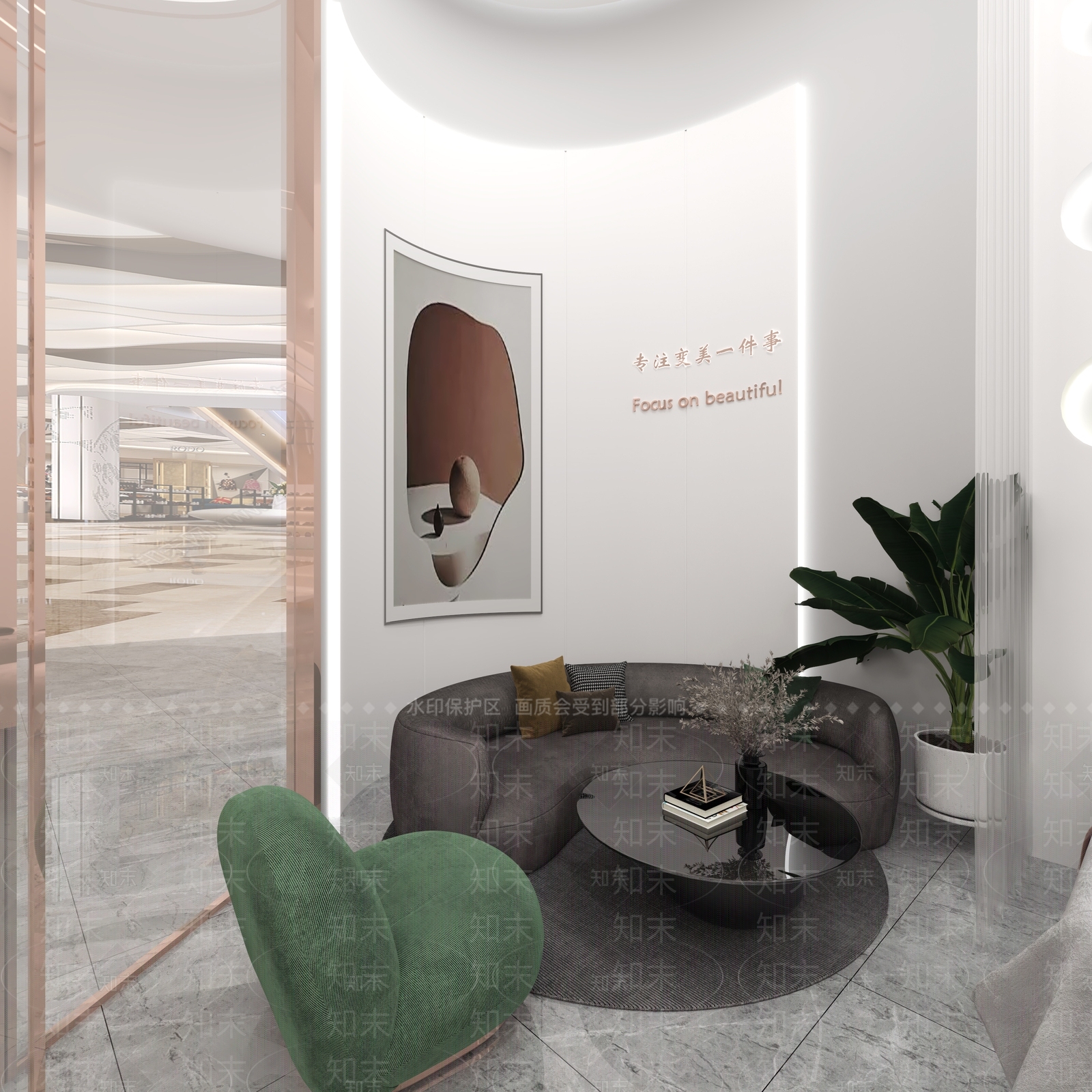 现代美甲店3D模型下载【ID:1106428372】