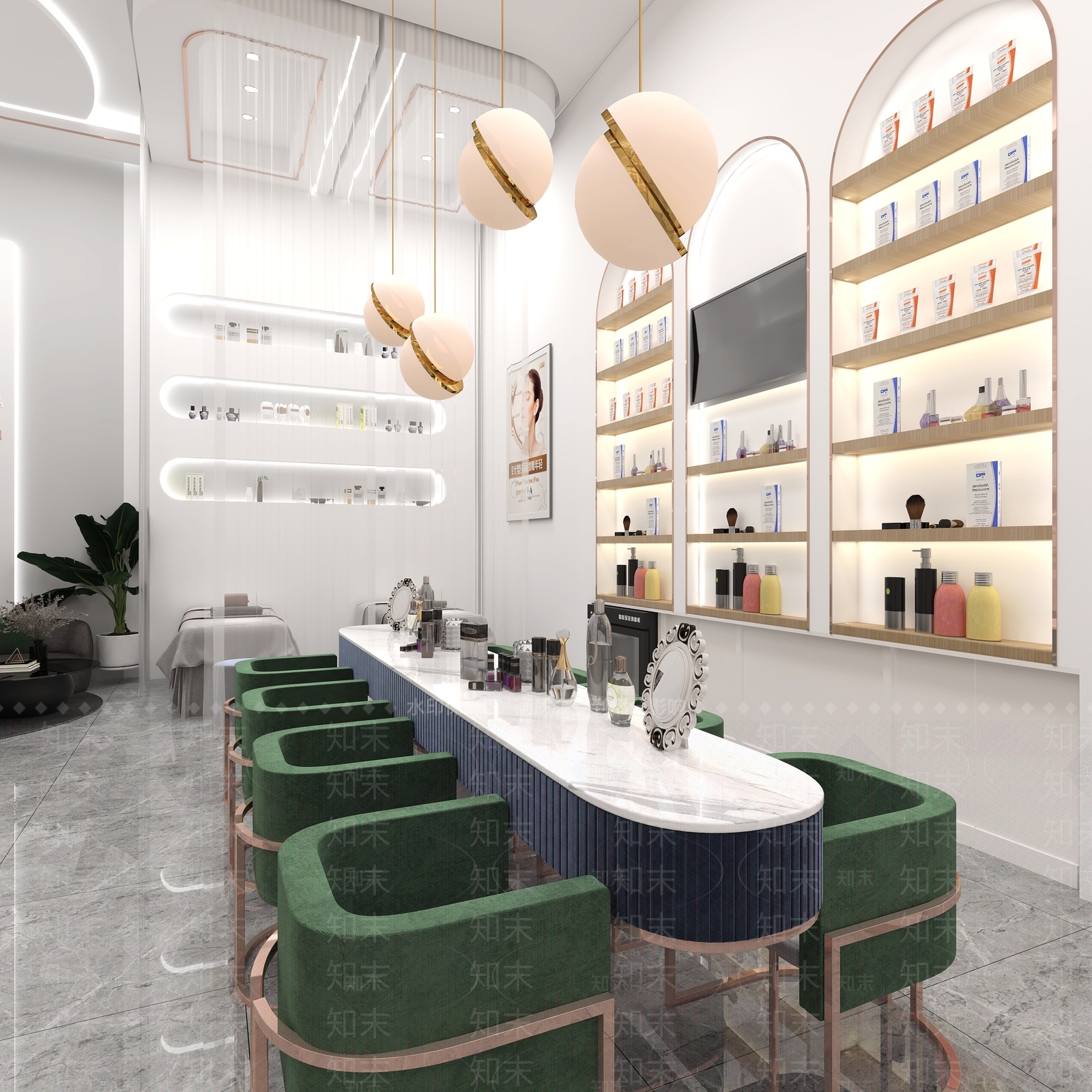 现代美甲店3D模型下载【ID:1106428372】