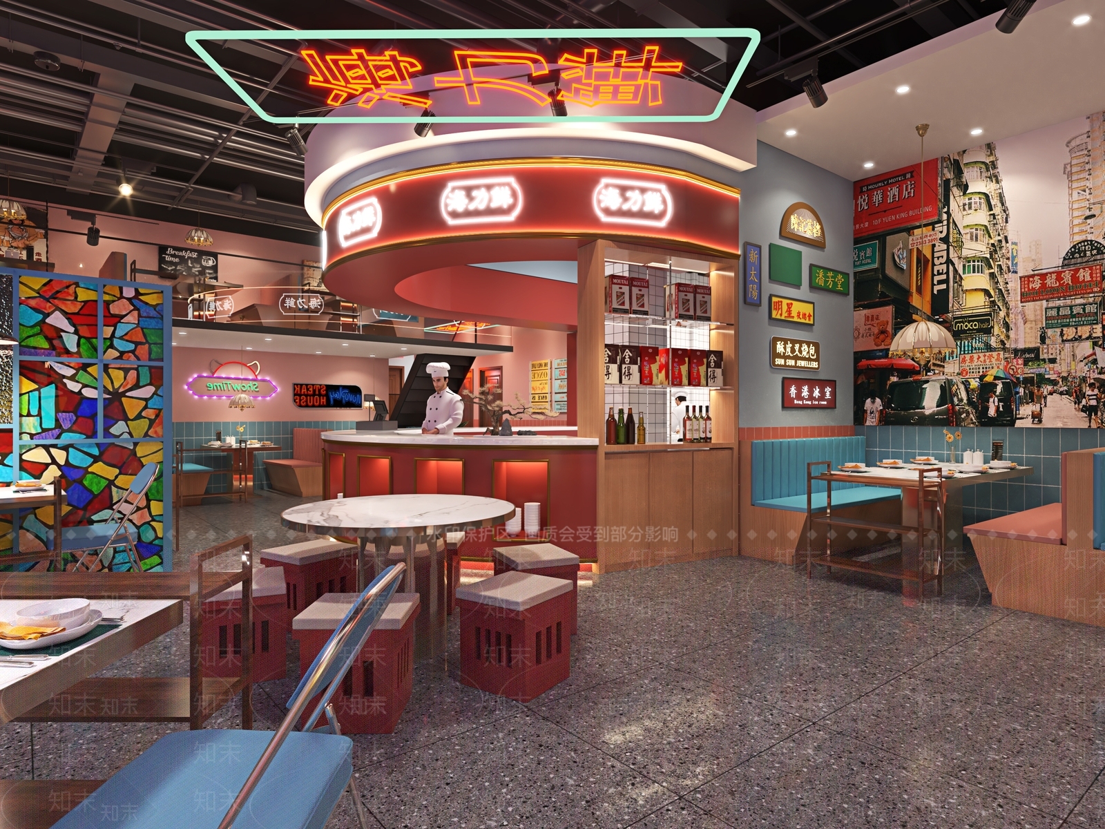 港式复古火锅店3D模型下载【ID:1106430256】