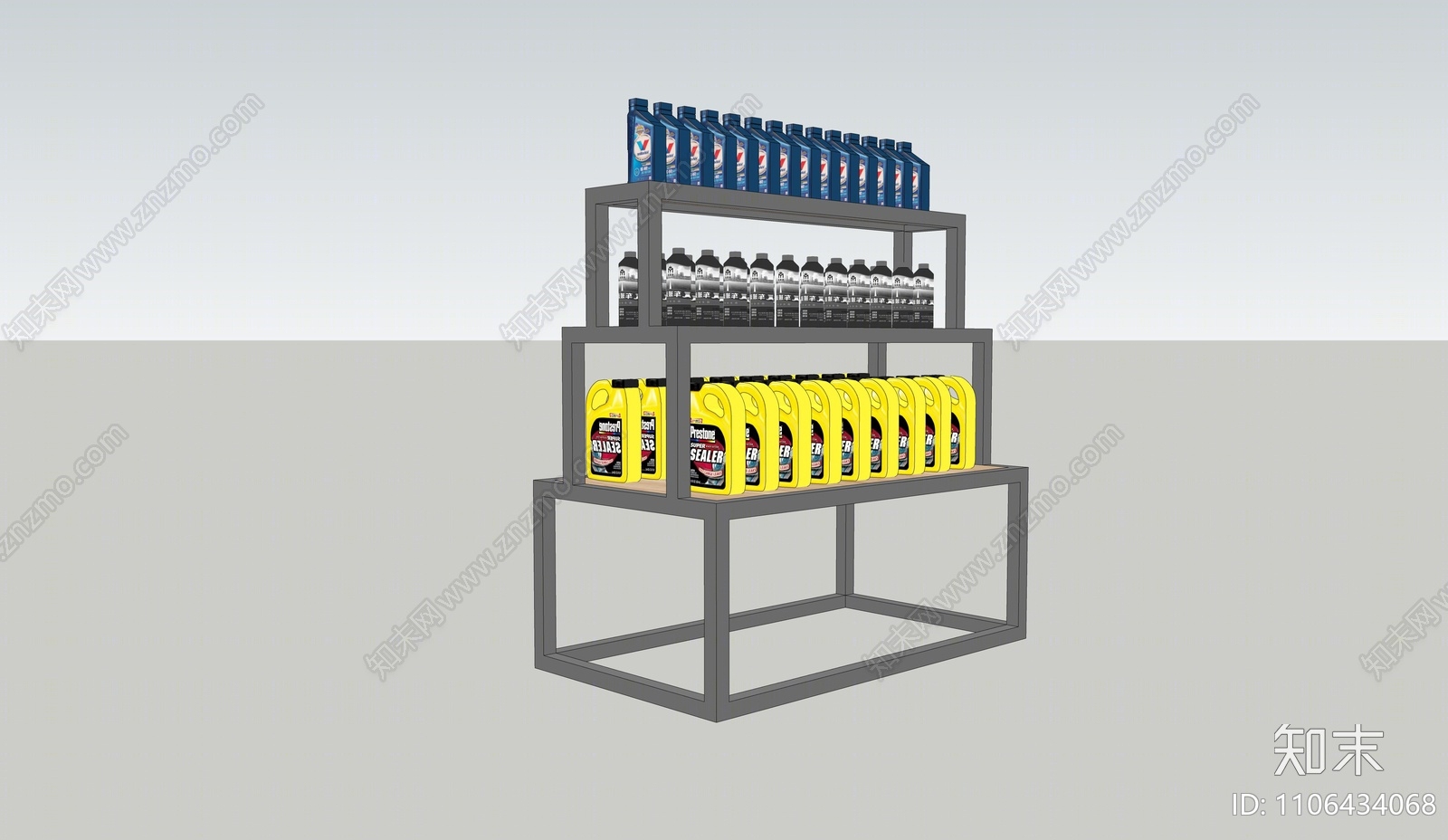 现代风格机油货架SU模型下载【ID:1106434068】