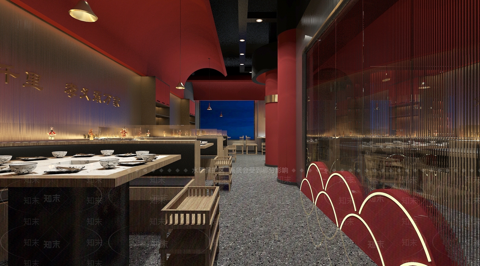 新中式火锅店3D模型下载【ID:1106435646】