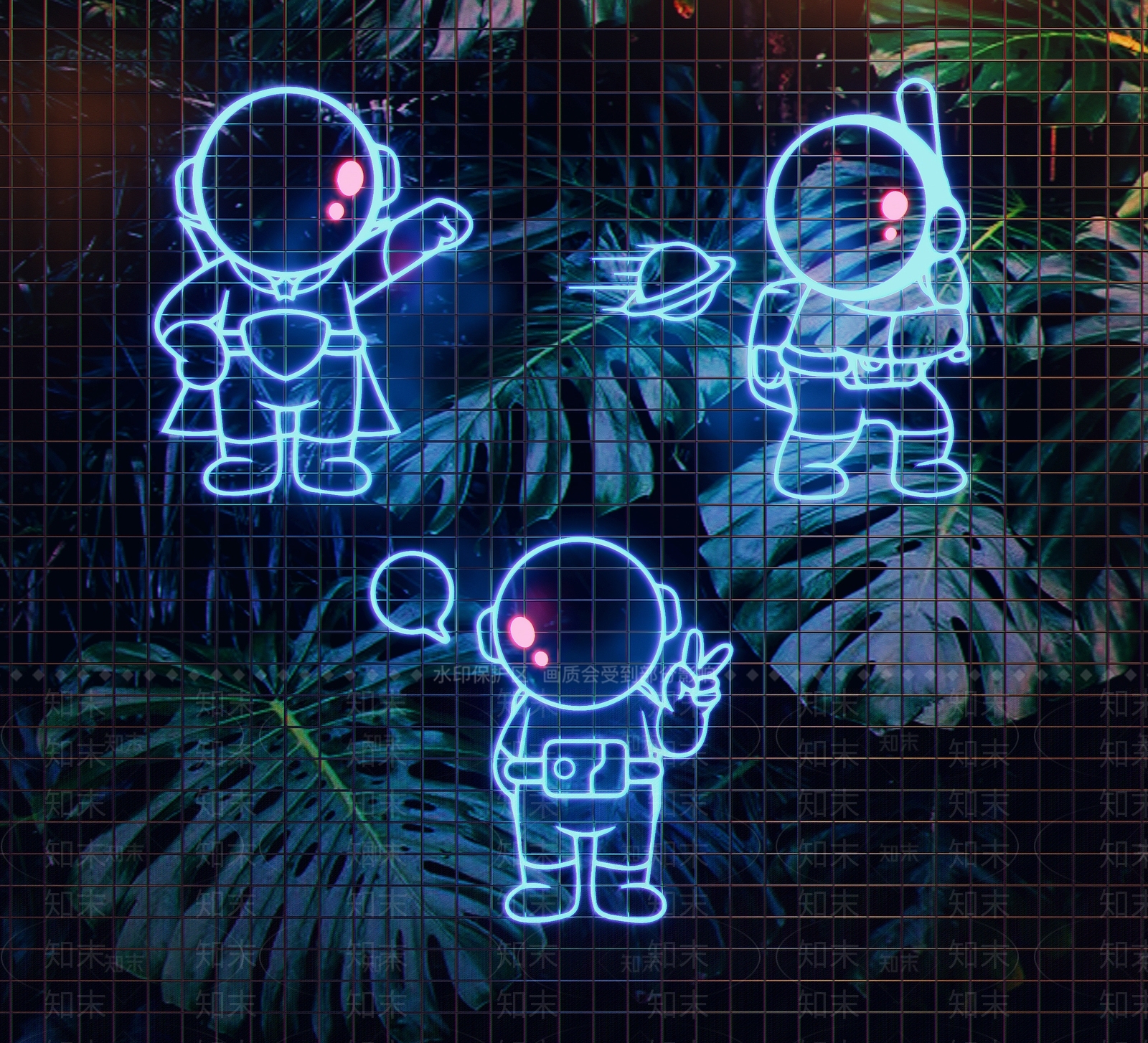现代太空人霓虹灯3D模型下载【ID:1106435896】
