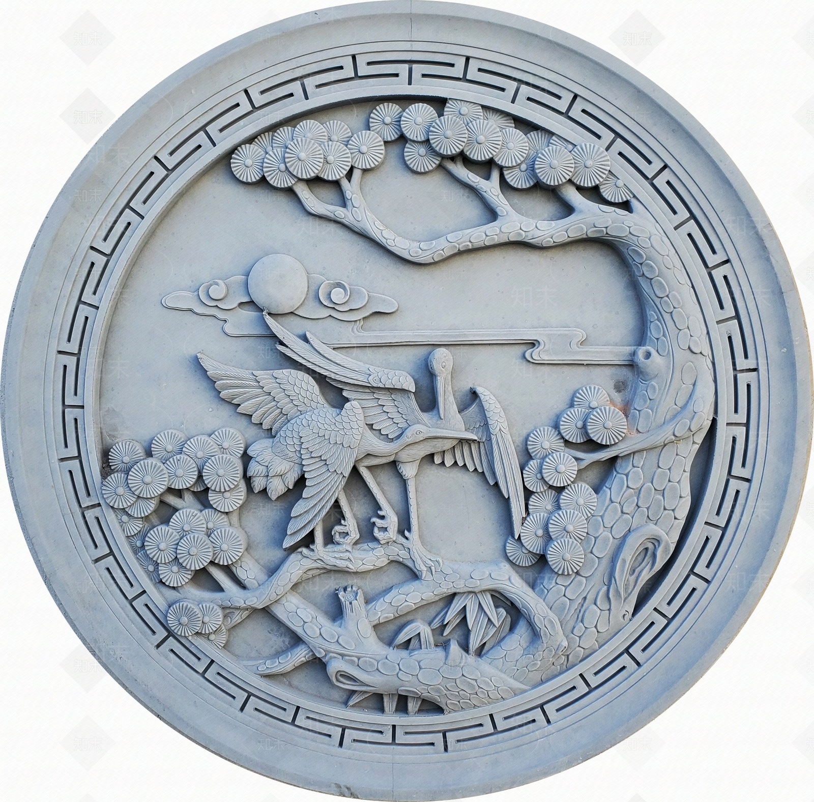 鹤松青云浮雕大理石贴图贴图下载【ID:1106439863】