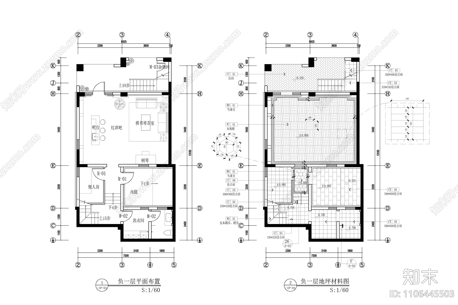 450㎡四层别墅样板房施工图cad施工图下载【ID:1106445503】