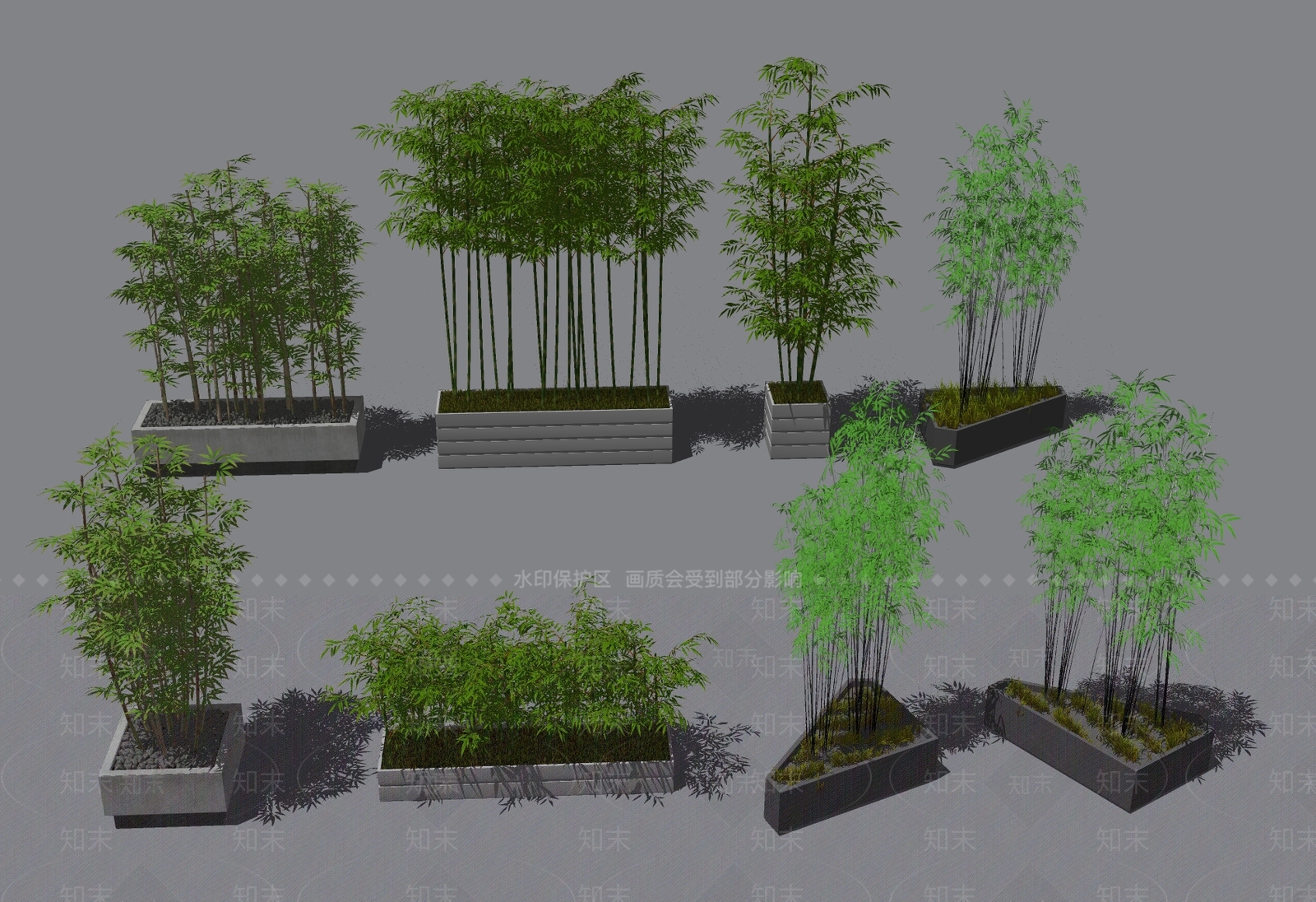 现代竹子SU模型下载【ID:1106447424】