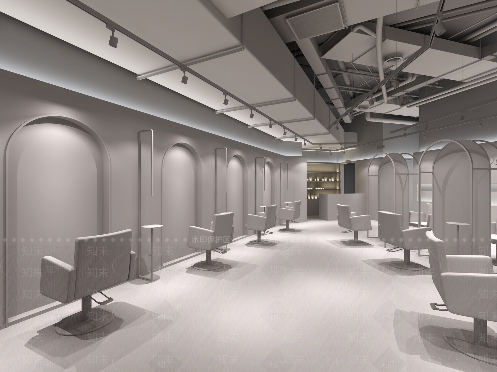 【3D悬赏模型】壹拾伍设计现代风格美发店3D模型下载【ID:1106472048】