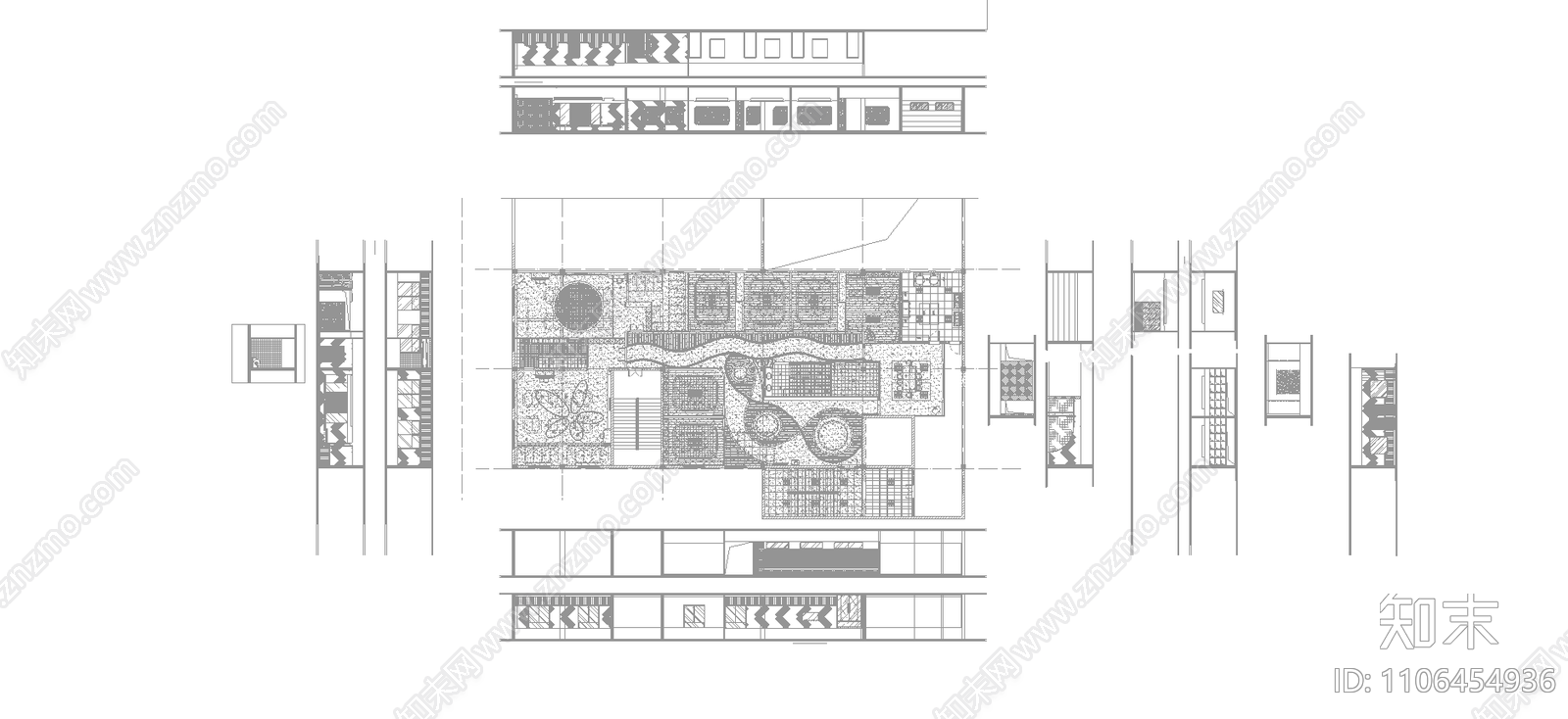 现代幼儿园cad施工图下载【ID:1106454936】