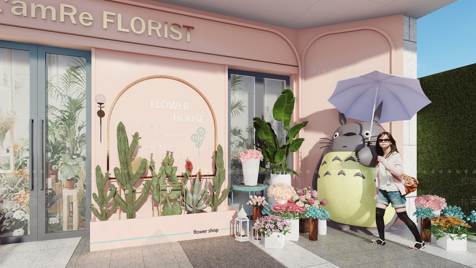 现代花店门面SU模型下载【ID:1106463652】