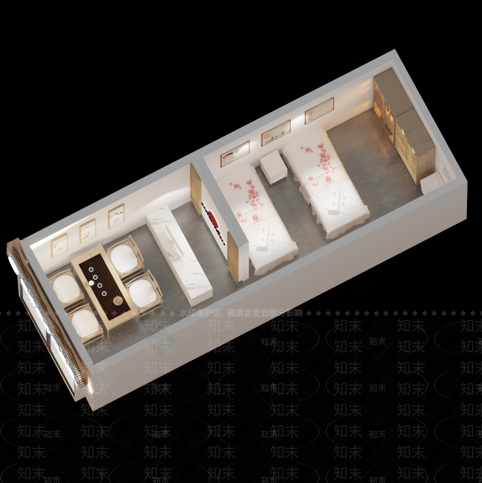 新中式养生馆3d模型下载