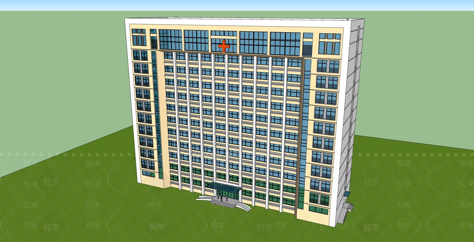 现代医疗建筑SU模型下载【ID:1106461733】