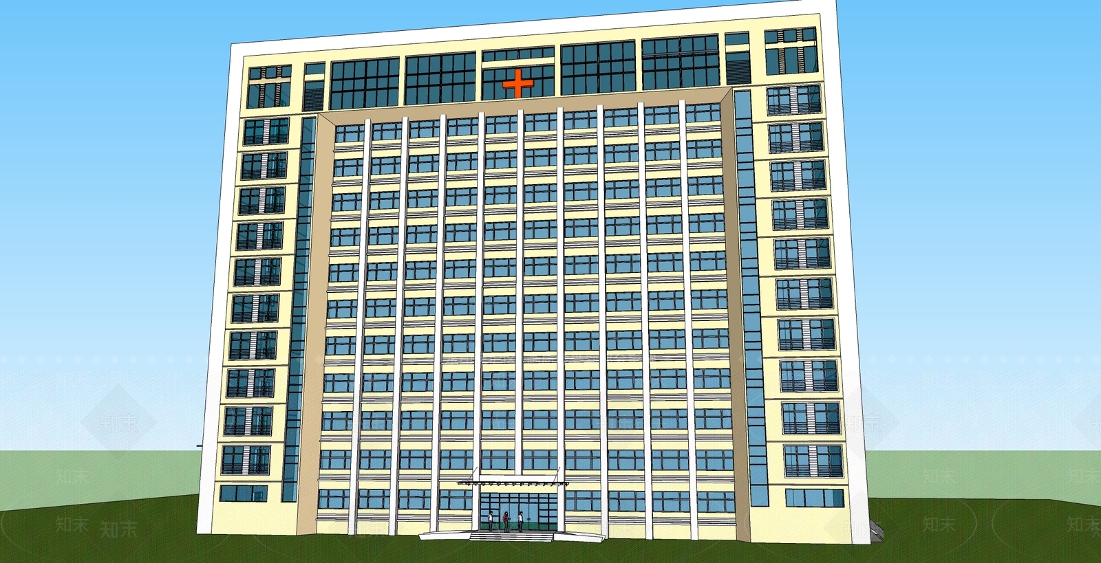 现代医疗建筑SU模型下载【ID:1106461733】