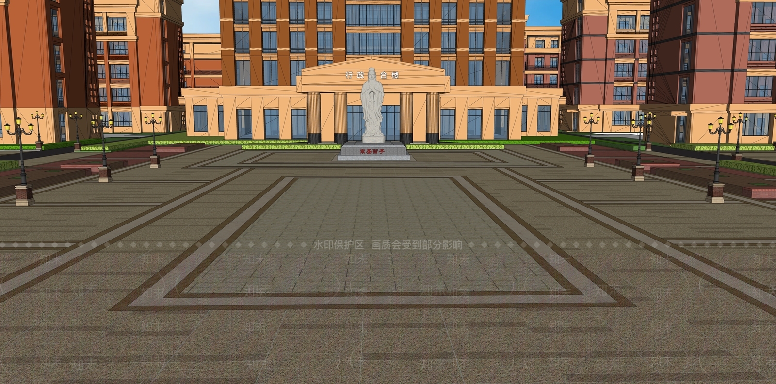 现代学校SU模型下载【ID:1106465001】