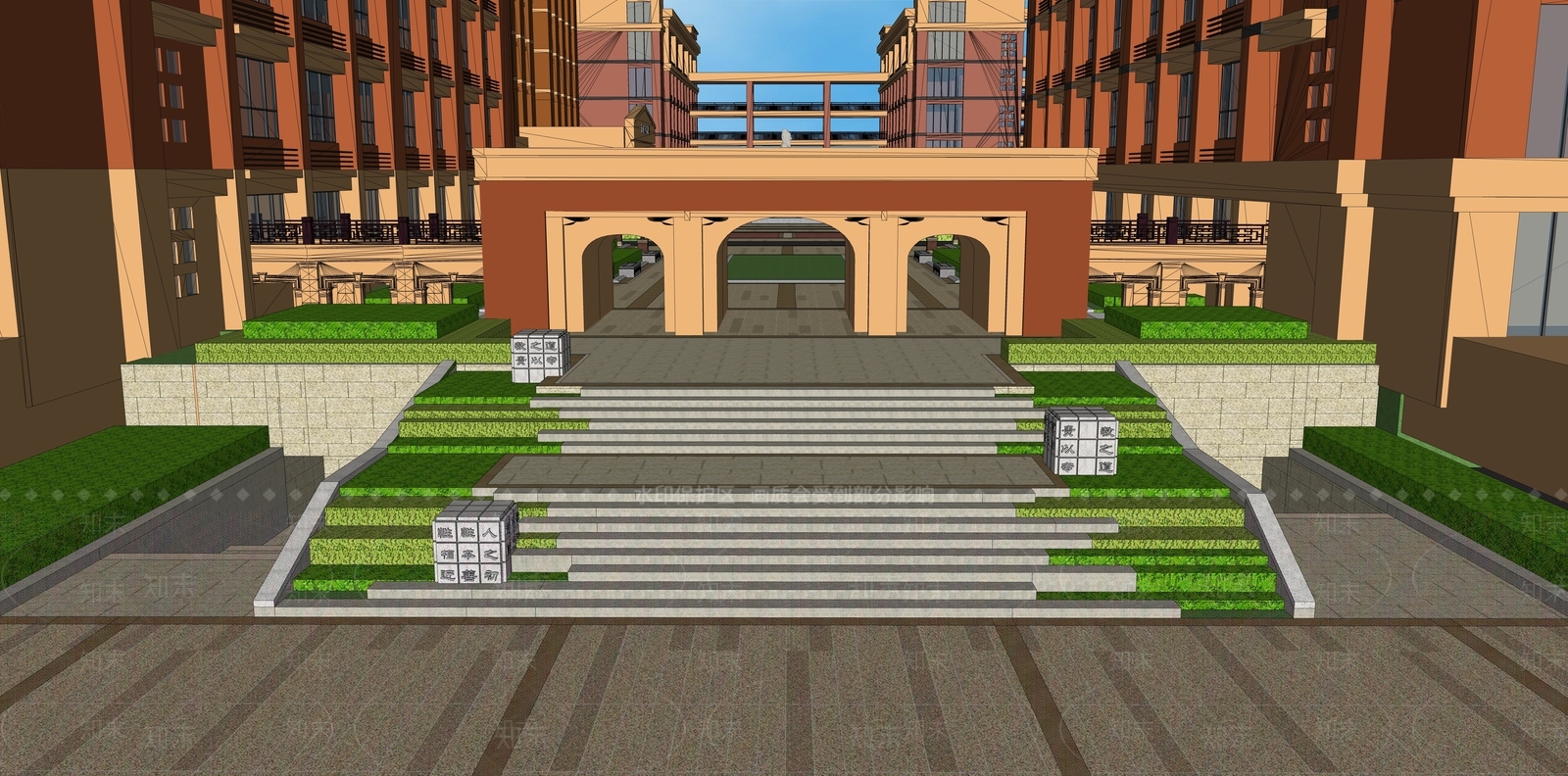 现代学校SU模型下载【ID:1106465001】