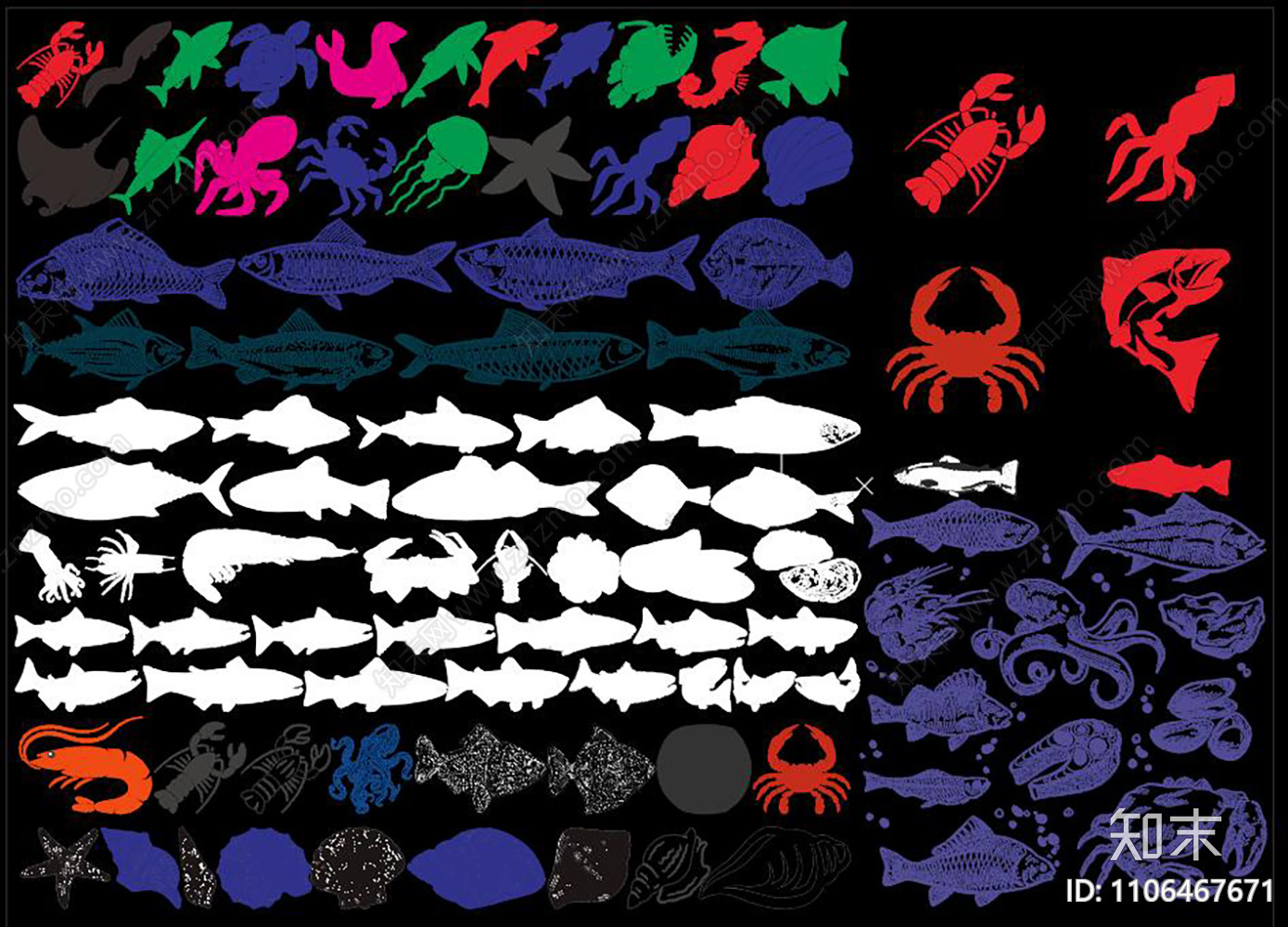 海洋生物施工图下载【ID:1106467671】