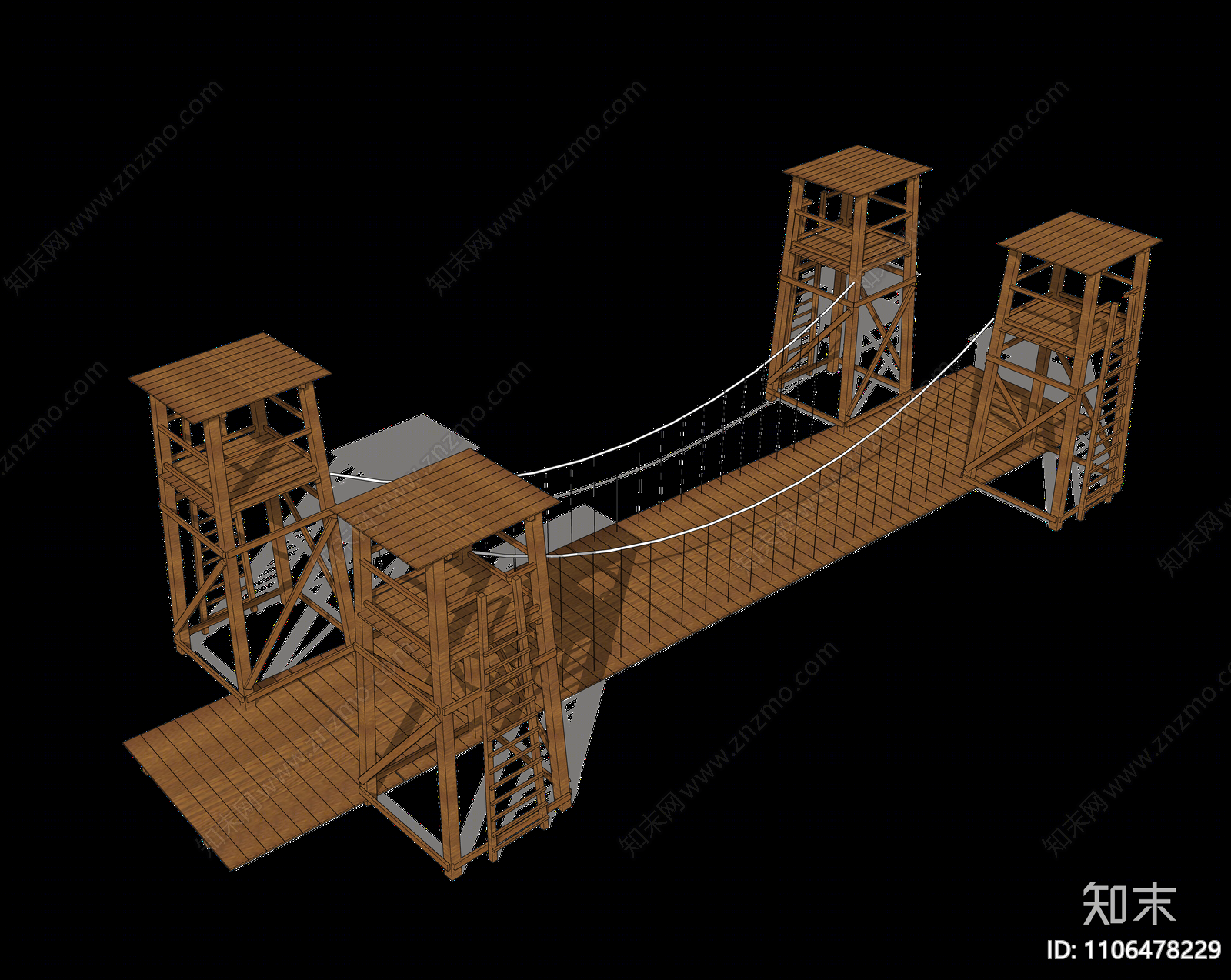 现代木桥SU模型下载【ID:1106478229】