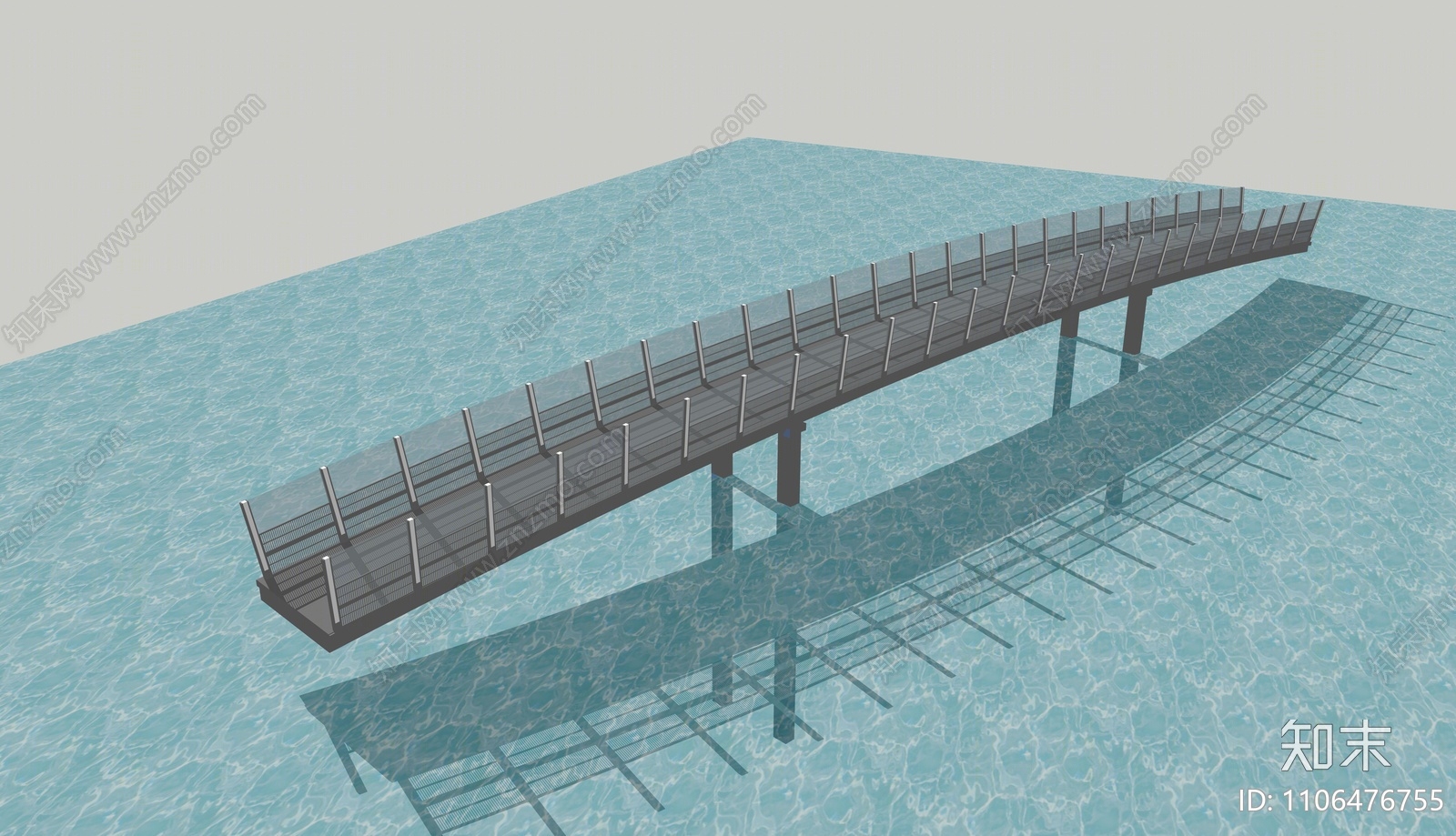 现代景观桥SU模型下载【ID:1106476755】