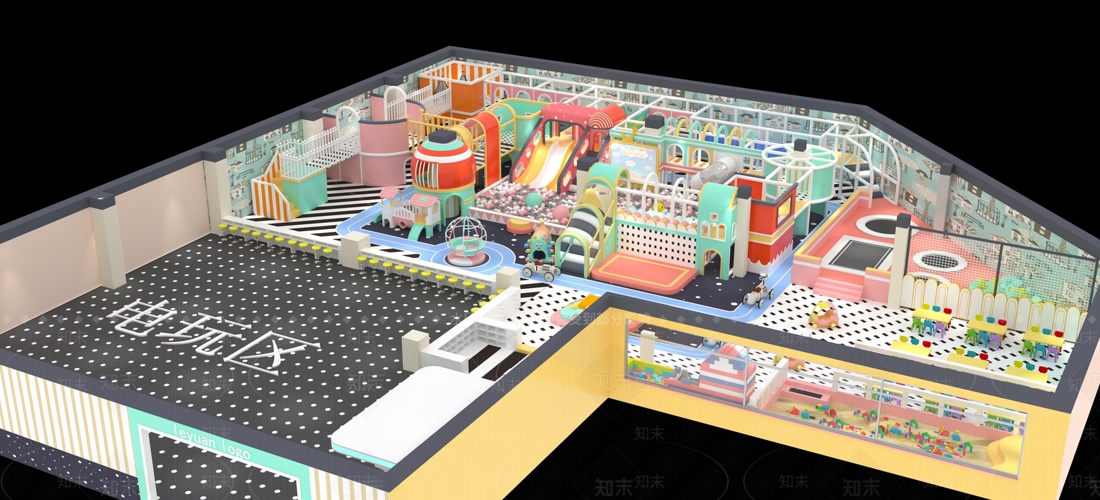 现代淘气堡3D模型下载【ID:1106479933】_知末3d模型网