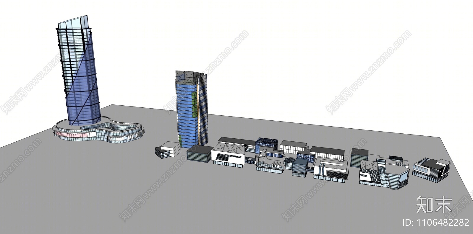 现代高层办公楼SU模型下载【ID:1106482282】