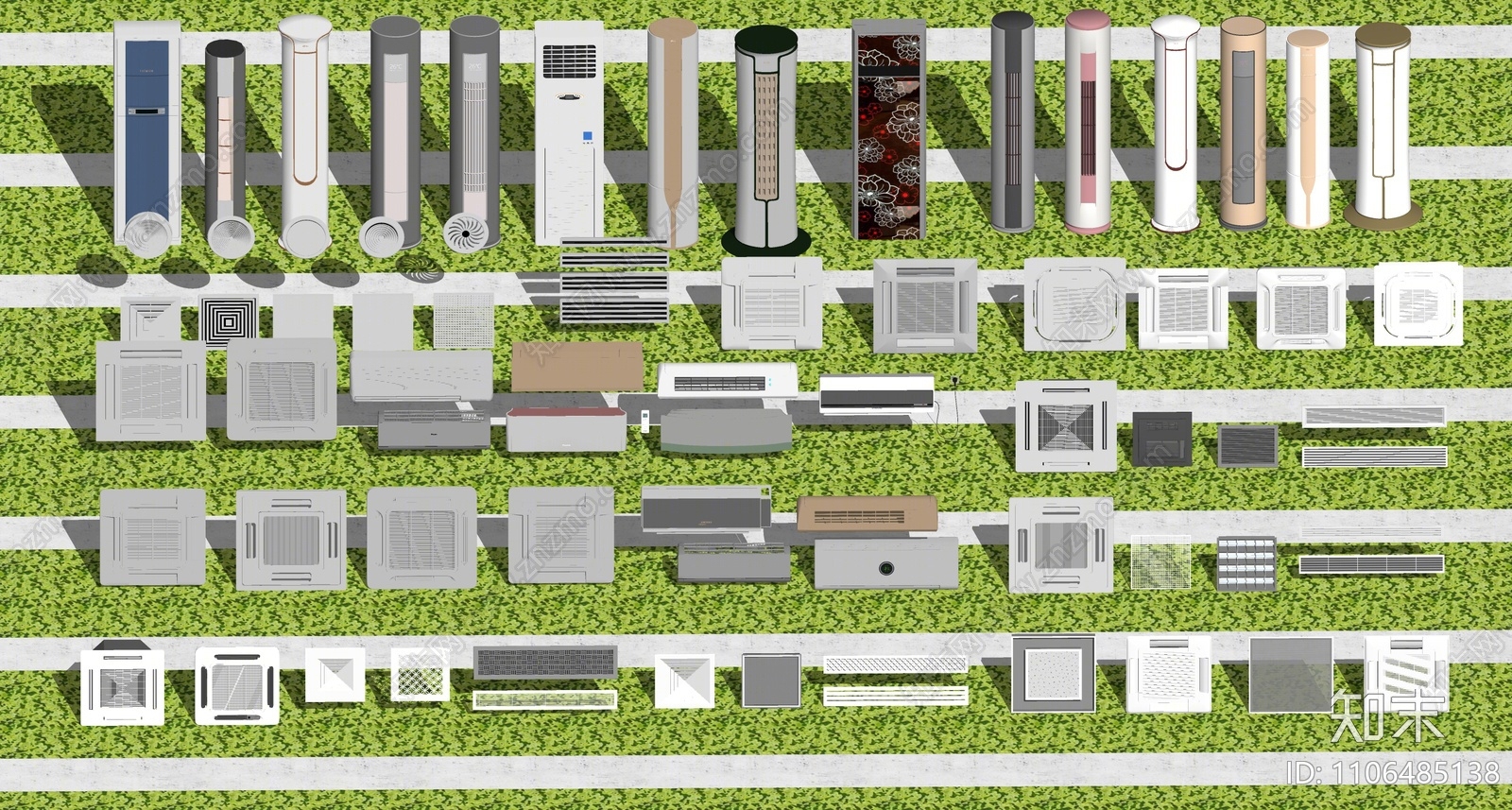 现代空调SU模型下载【ID:1106485138】