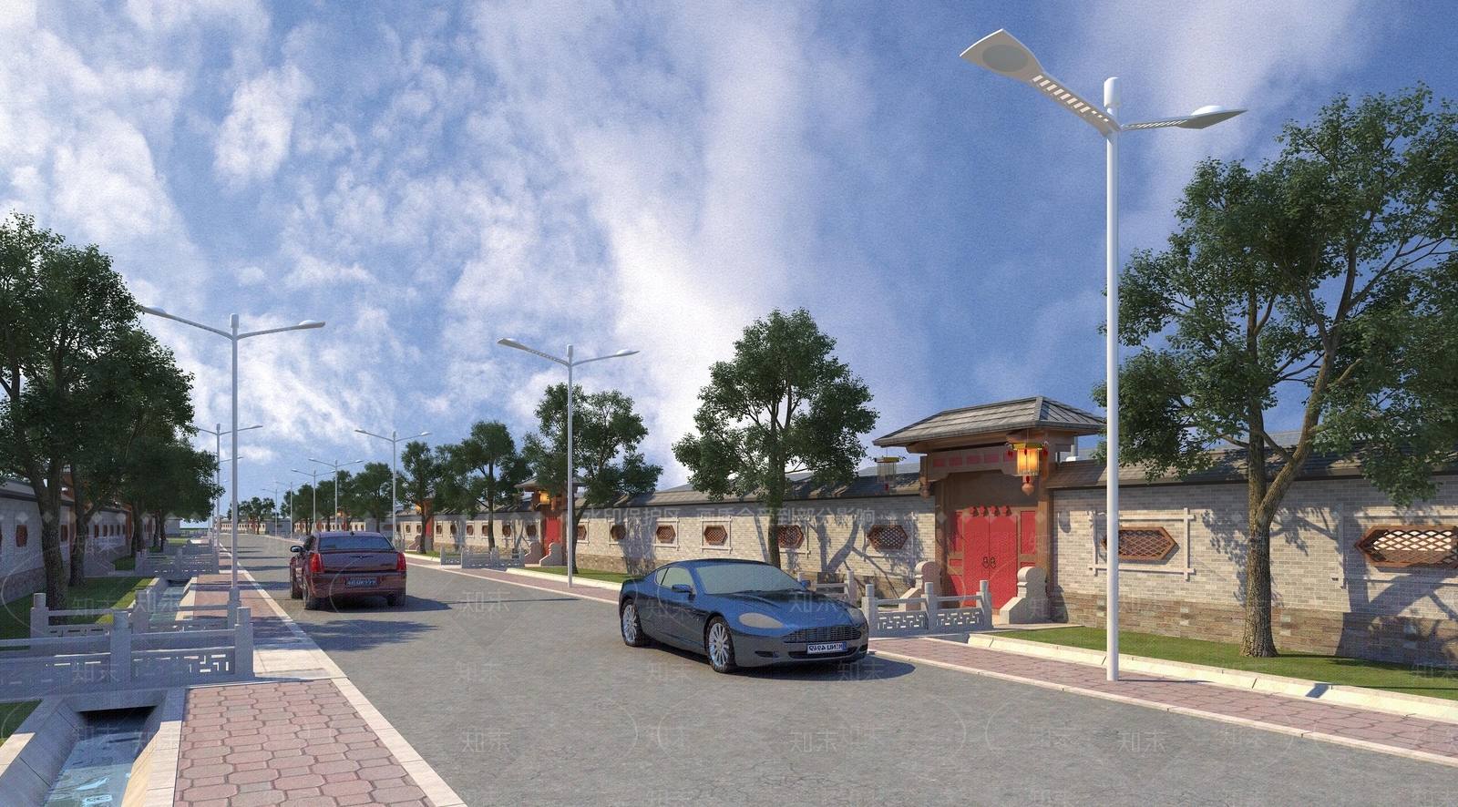 新中式道路设施3D模型下载【ID:1106486936】