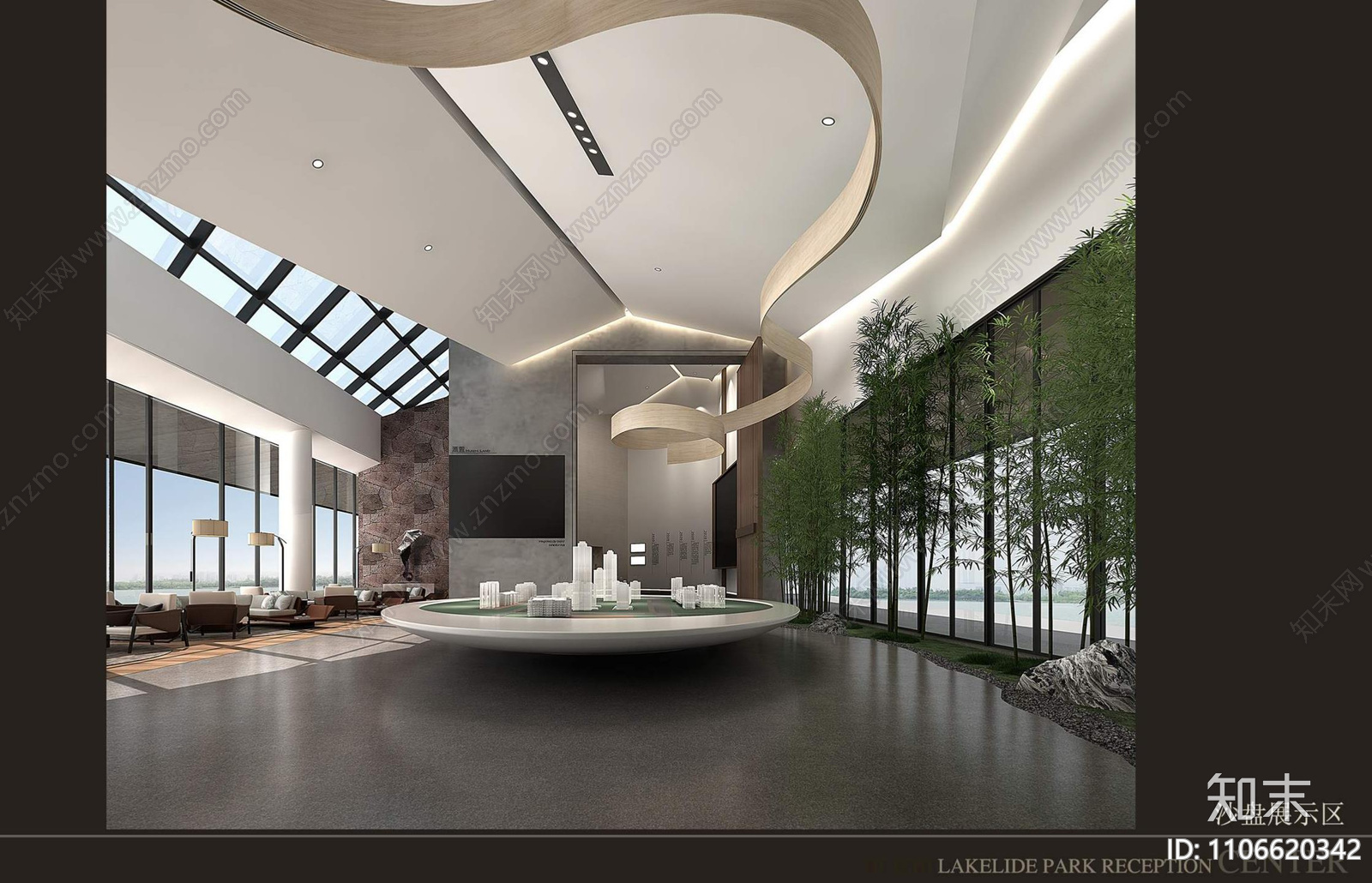湖畔公园室内装饰施工图cad施工图下载【ID:1106620342】