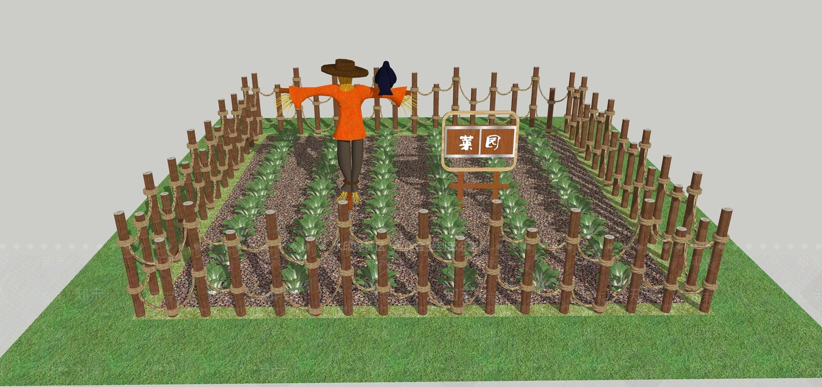 中式菜园SU模型下载【ID:1106488308】