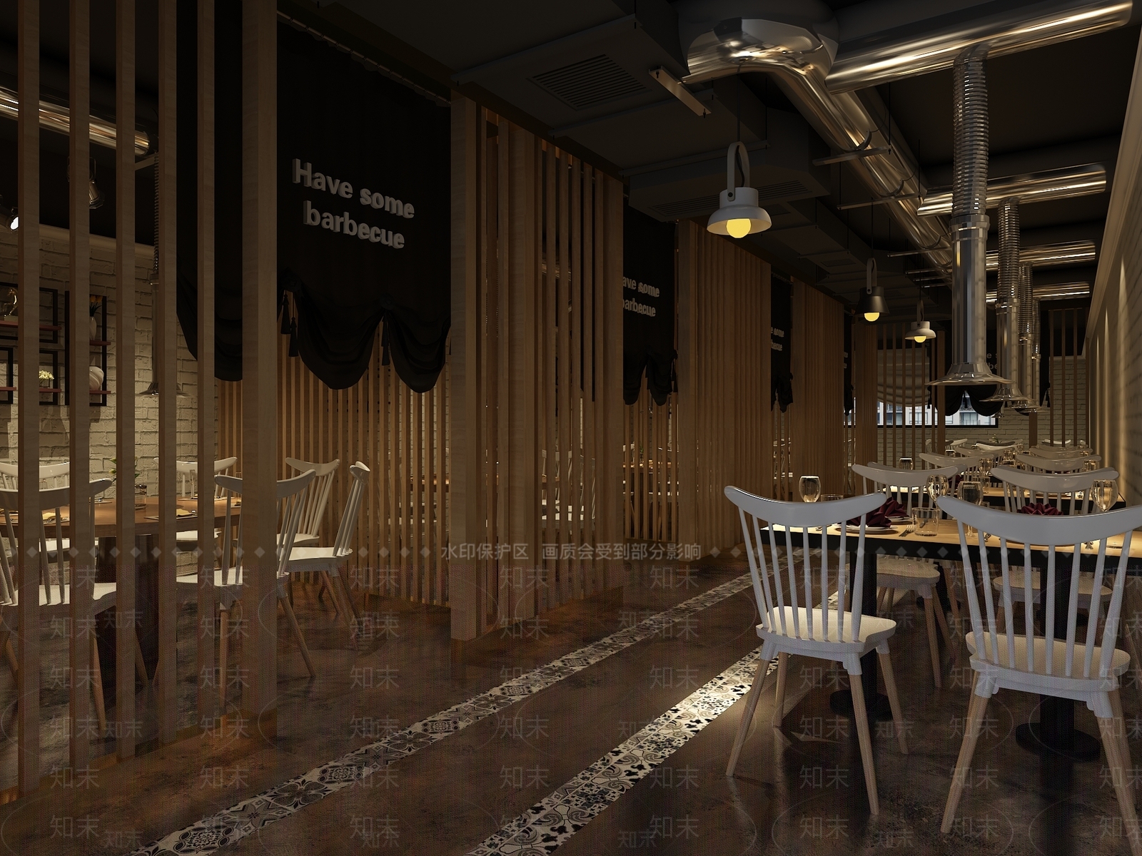 工业风烤肉店3D模型下载【ID:1106491234】