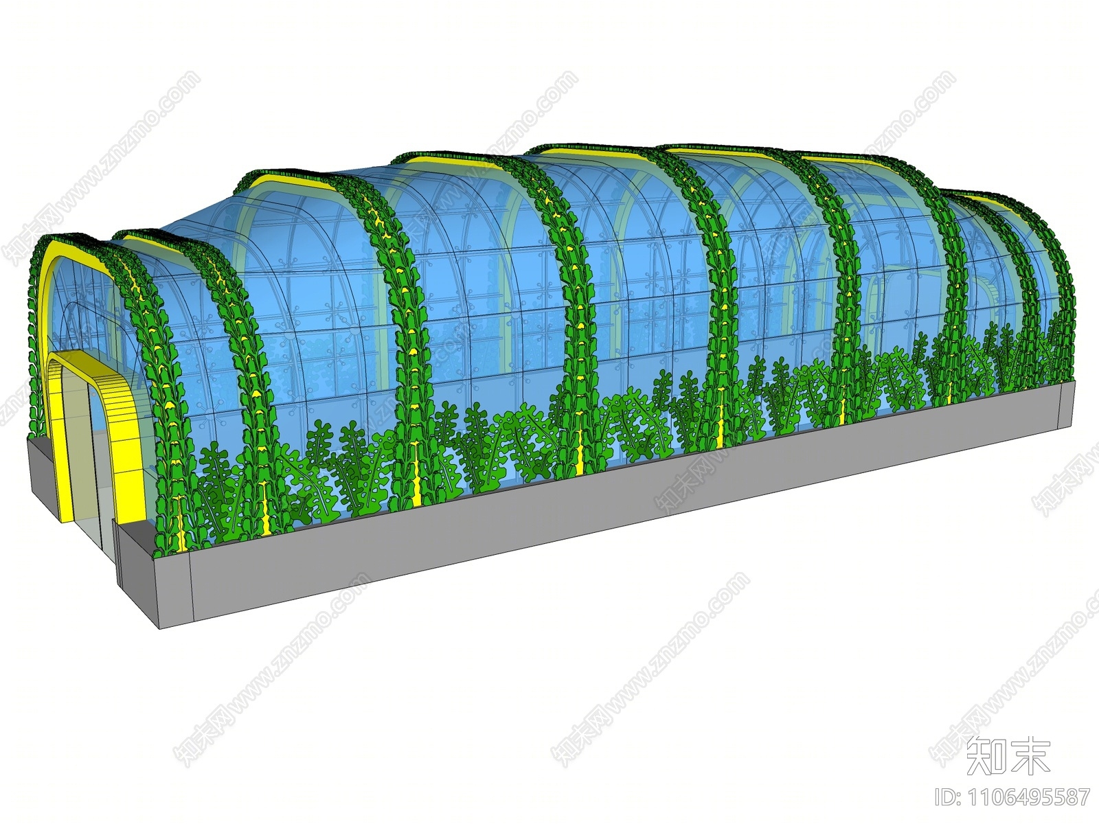现代养殖温室SU模型下载【ID:1106495587】