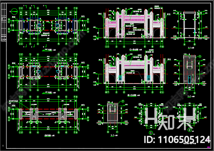 碧桂园大门cad施工图下载【ID:1106505124】