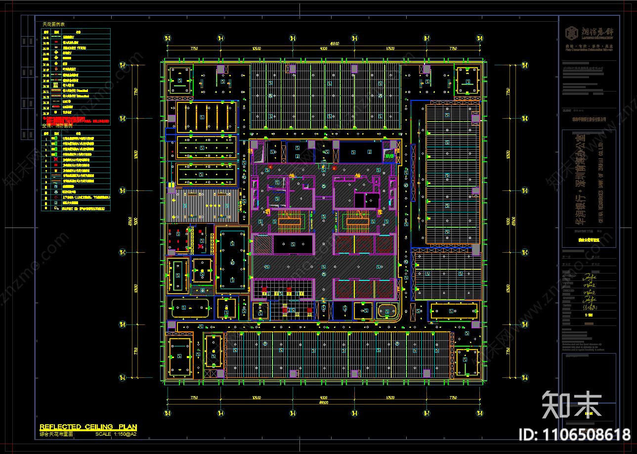 华润银行办公室cad施工图下载【ID:1106508618】