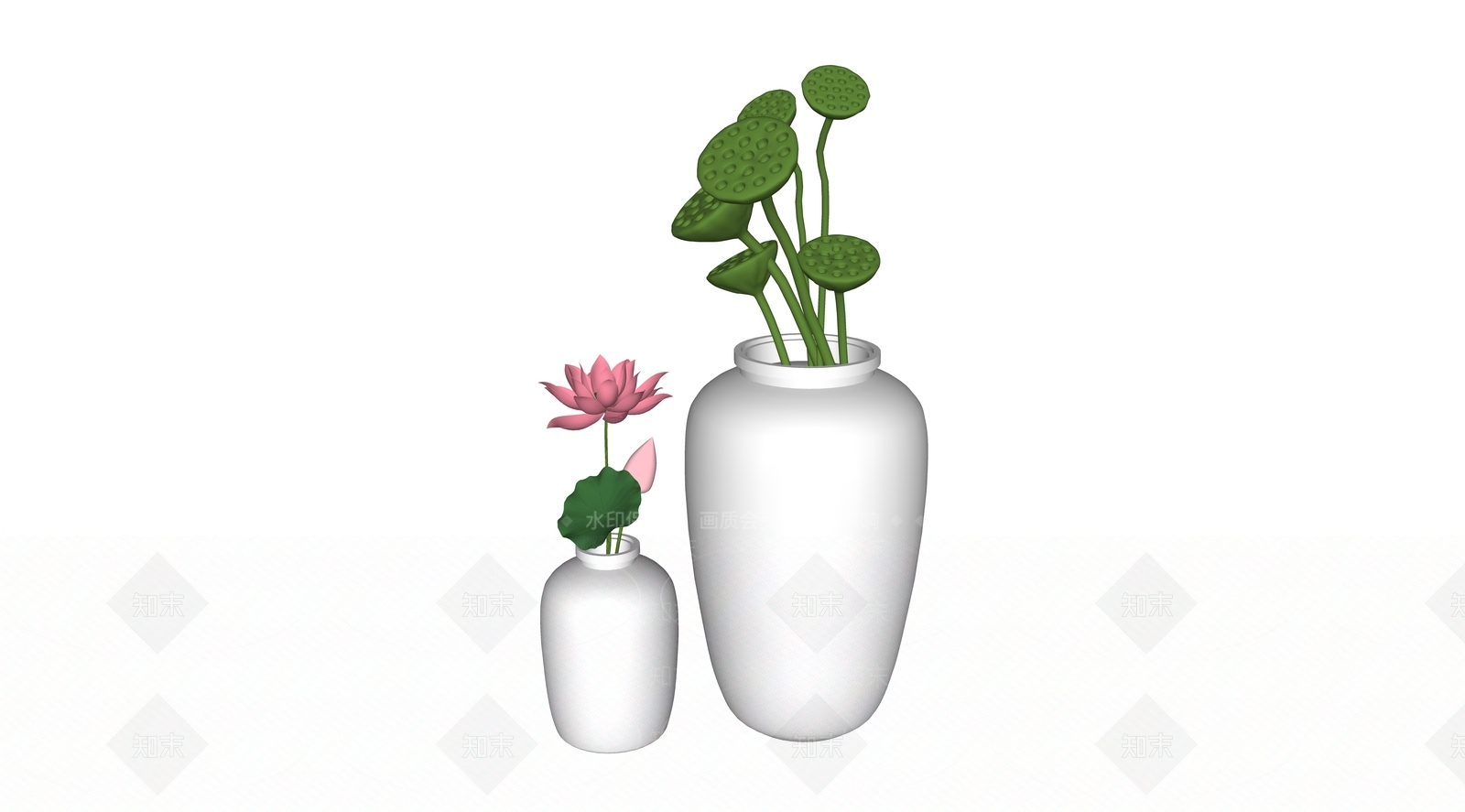 现代荷花SU模型下载【ID:1106514446】