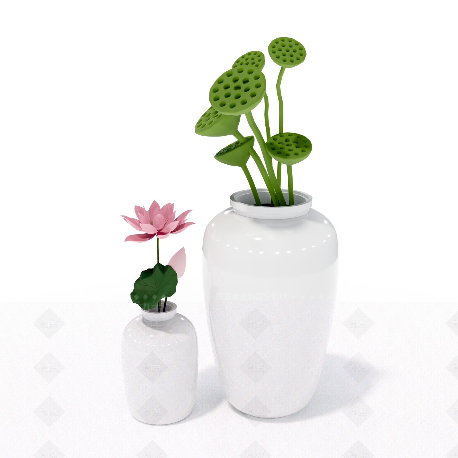 现代荷花SU模型下载【ID:1106514446】