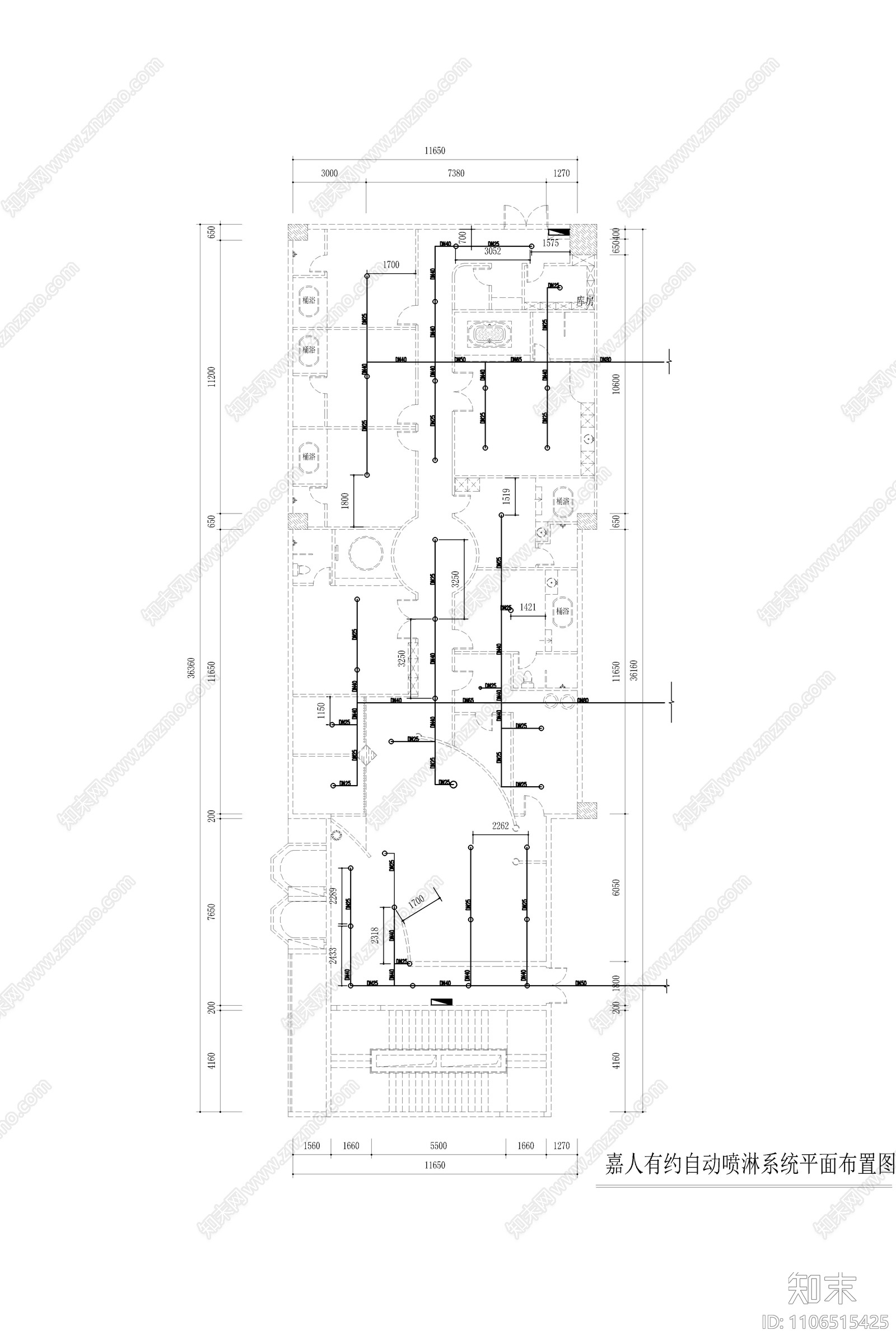 嘉人有约SPA美容会所cad施工图下载【ID:1106515425】