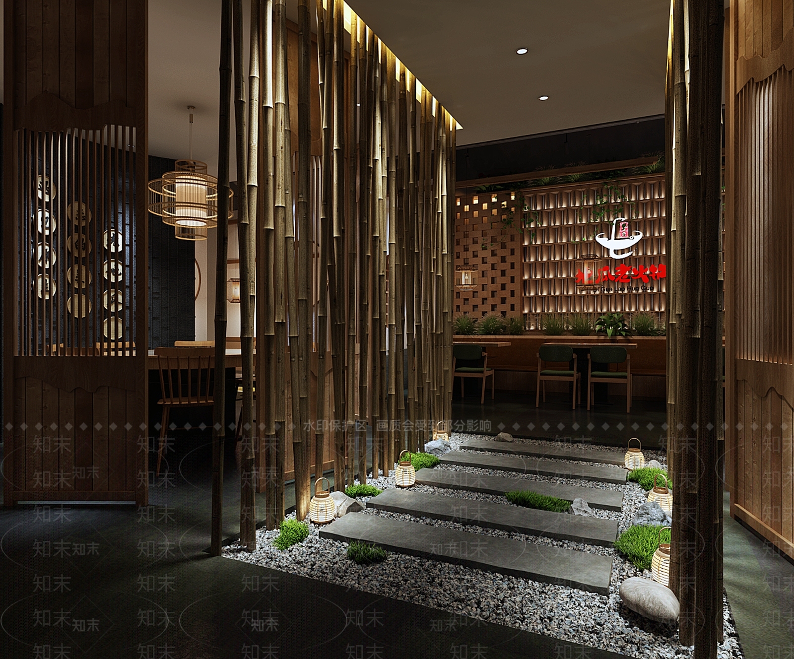 新中式火锅店3D模型下载【ID:1106524028】