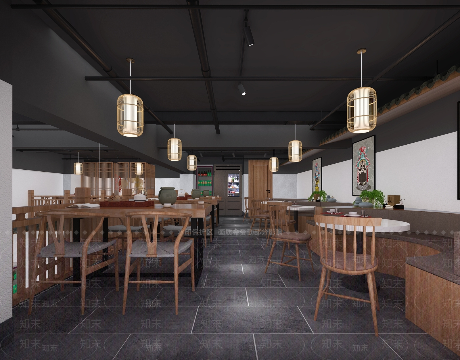 新中式火锅店3D模型下载【ID:1106527013】