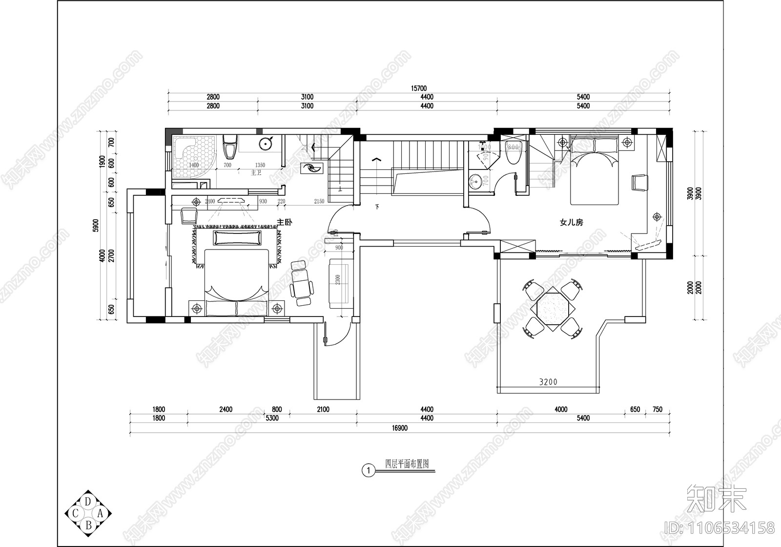 500㎡五层别墅施工图cad施工图下载【ID:1106534158】