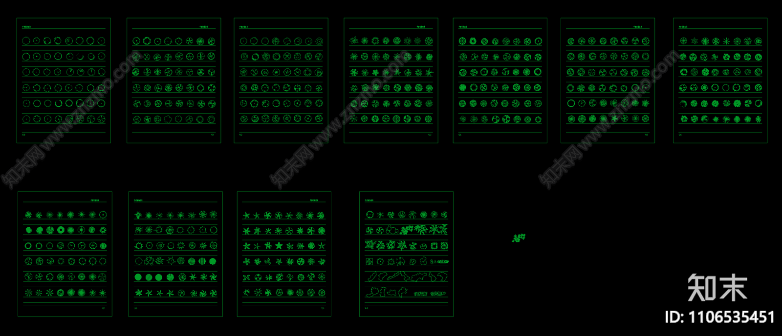 平面植物图块施工图下载【ID:1106535451】